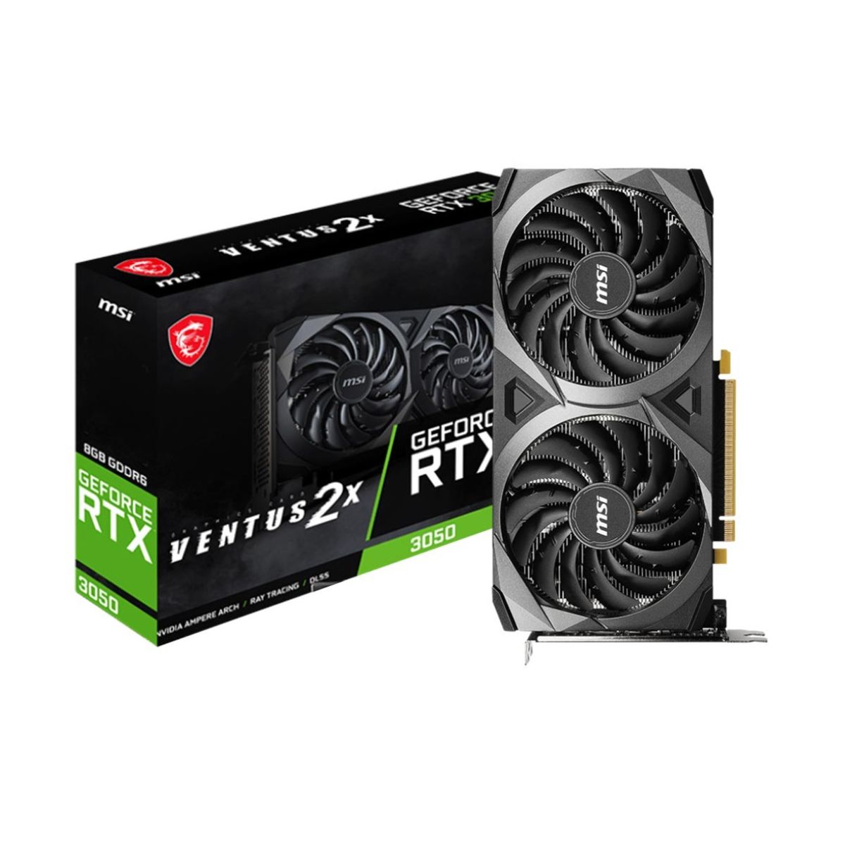 MSI - TARJETA DE VIDEO MSI RTX 3050 VENTUS 2X OC 6GB GDDR6 912-V812-016 GEFORCE NVIDIA 96 BITS, 2 FAN