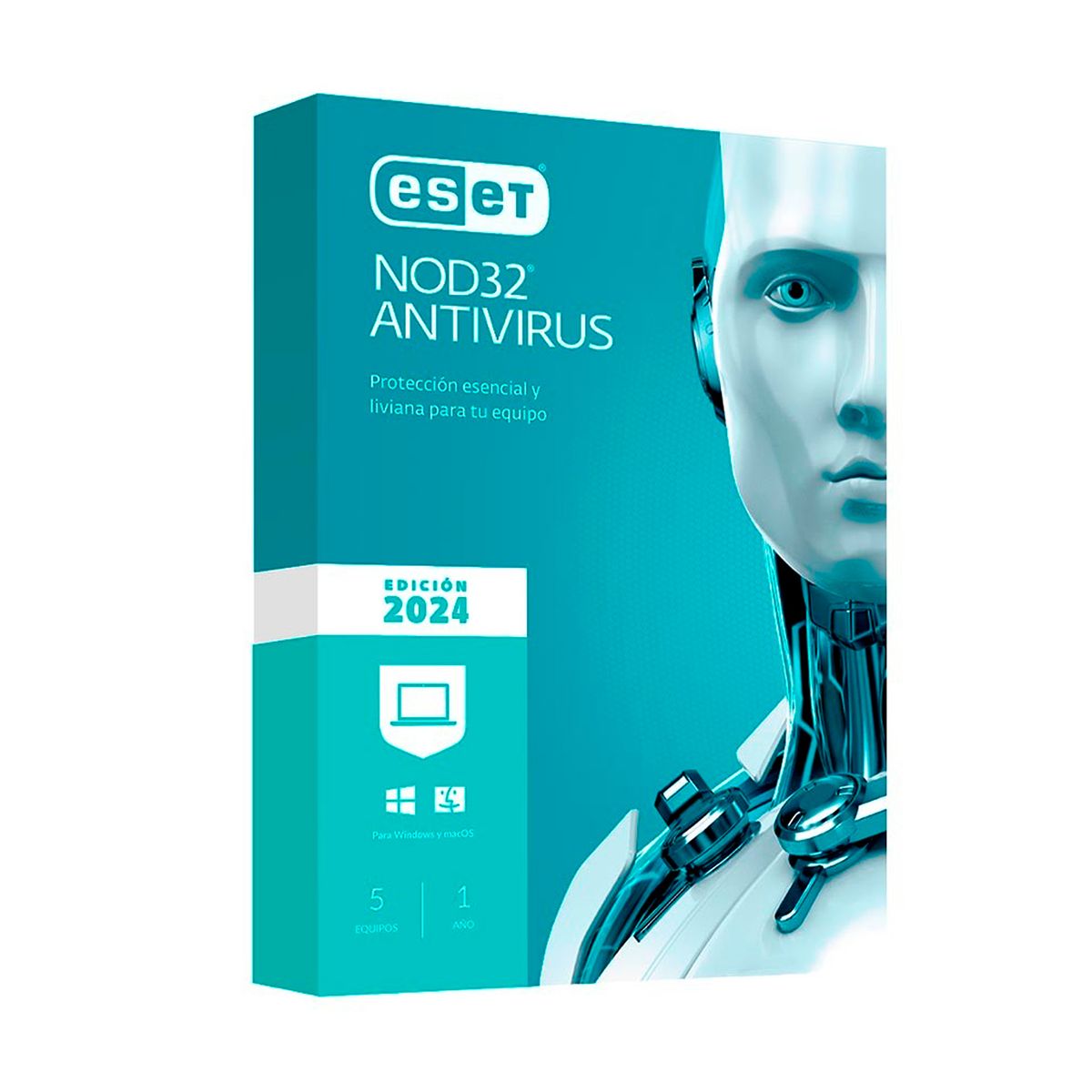 ESET - LICENCIA ESET NOD32 ANTIVIRUS 2024 5 EQUIPOS 1 AÑO - P-N S11010219