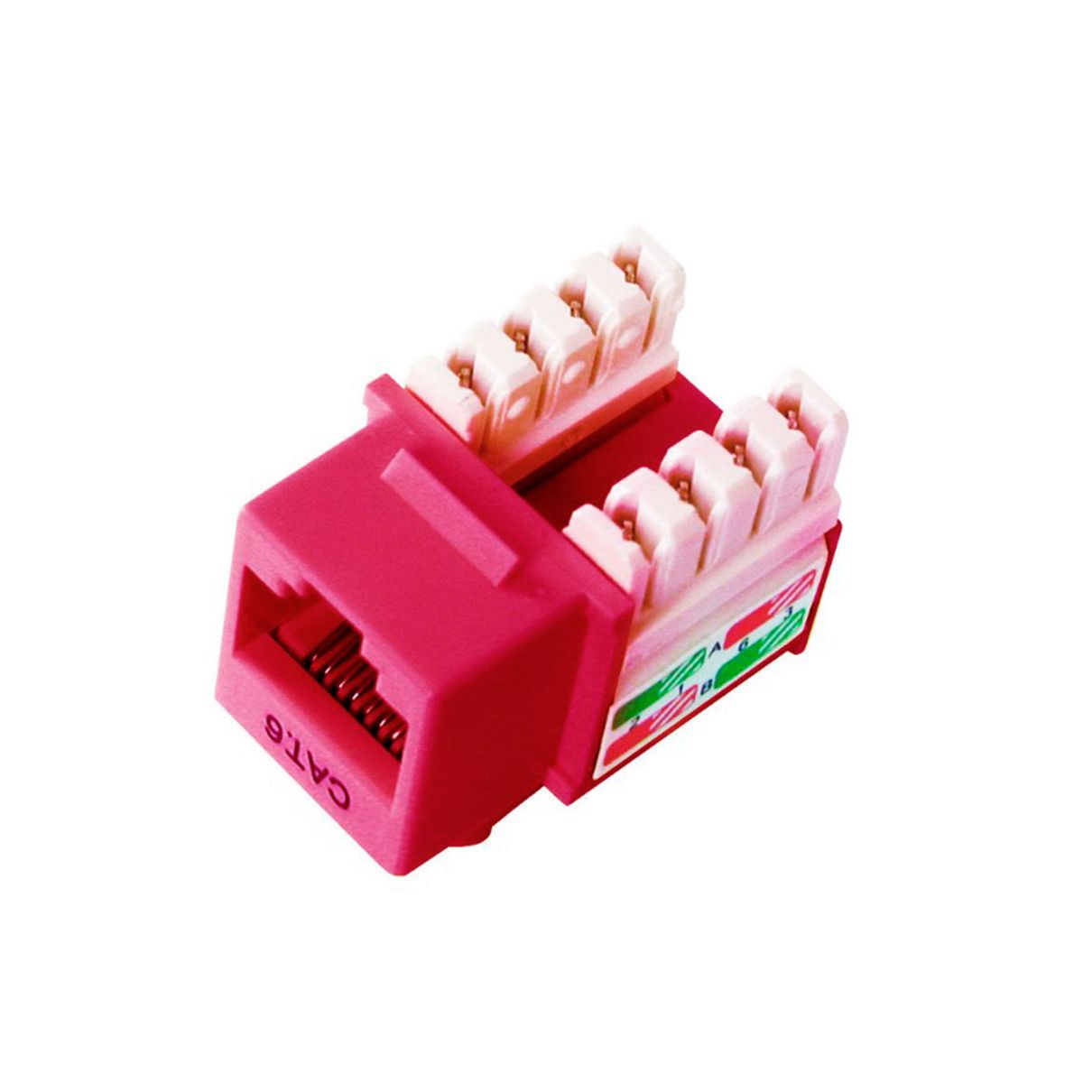 DIXON - JACK RJ-45 DIXON CAT.6 DE PONCHEO 90° SOPORTA CAL. 22-26 AWG COLOR ROJO - P-N KJ8-C6-US-RDN