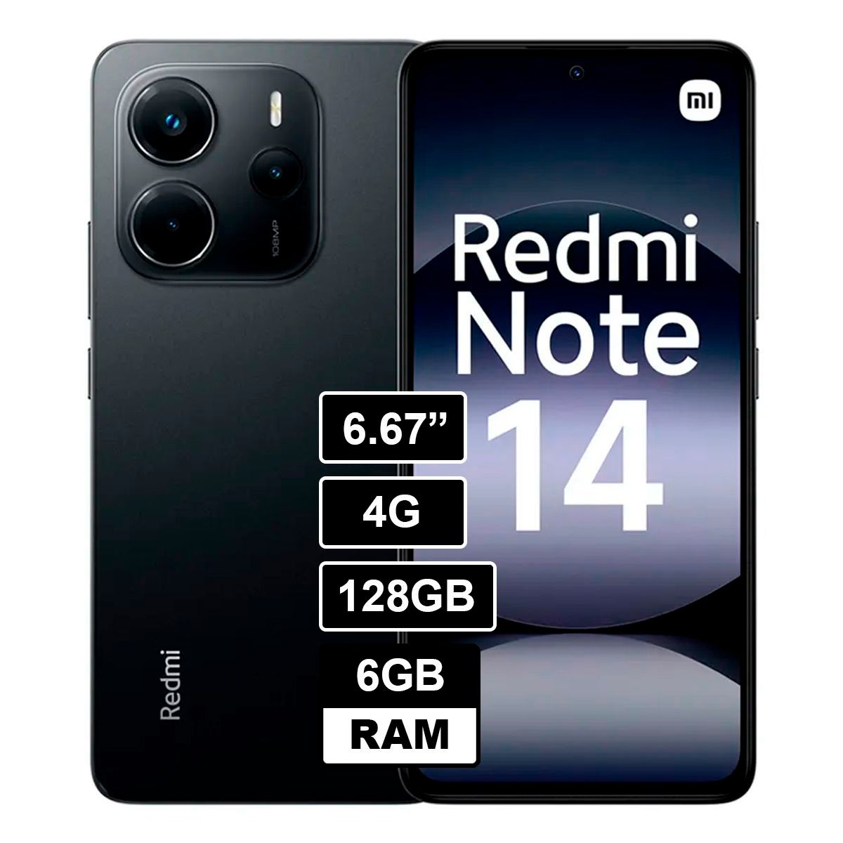 XIAOMI - REDMI NOTE 14 4G 128GB 6GB Negro