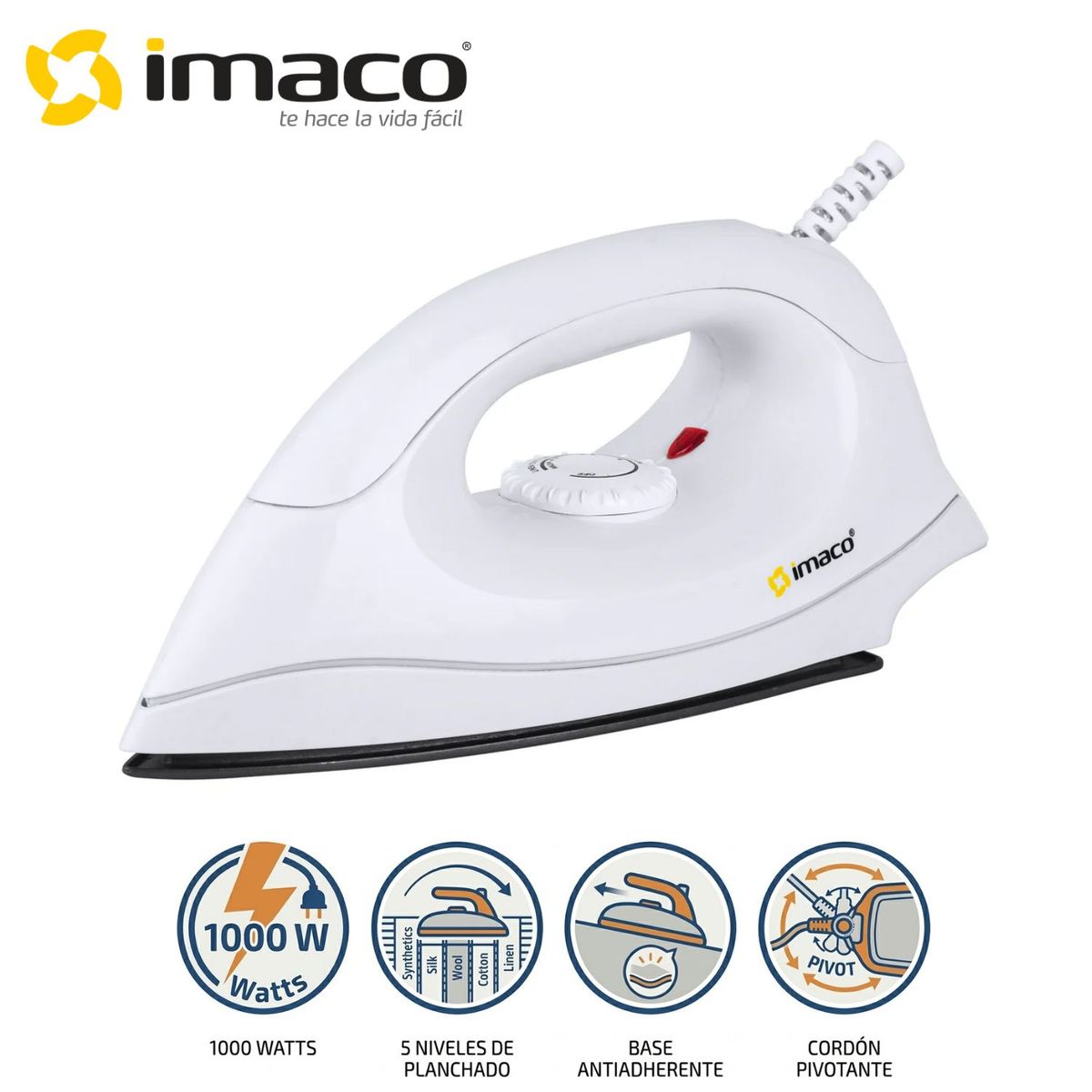 IMACO - Plancha Imaco ID1 Seca Liviana Anti Adherente