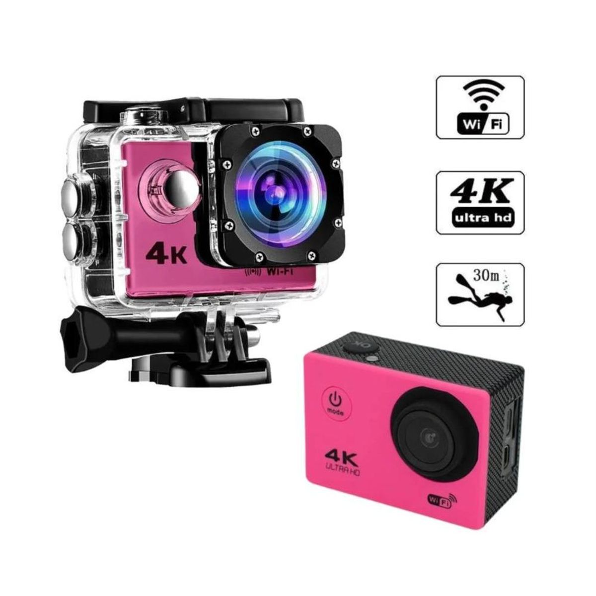 GENERICO - Cámara Deportiva de acción 4k 16 Mp Wifi Acuático Deportes Videos