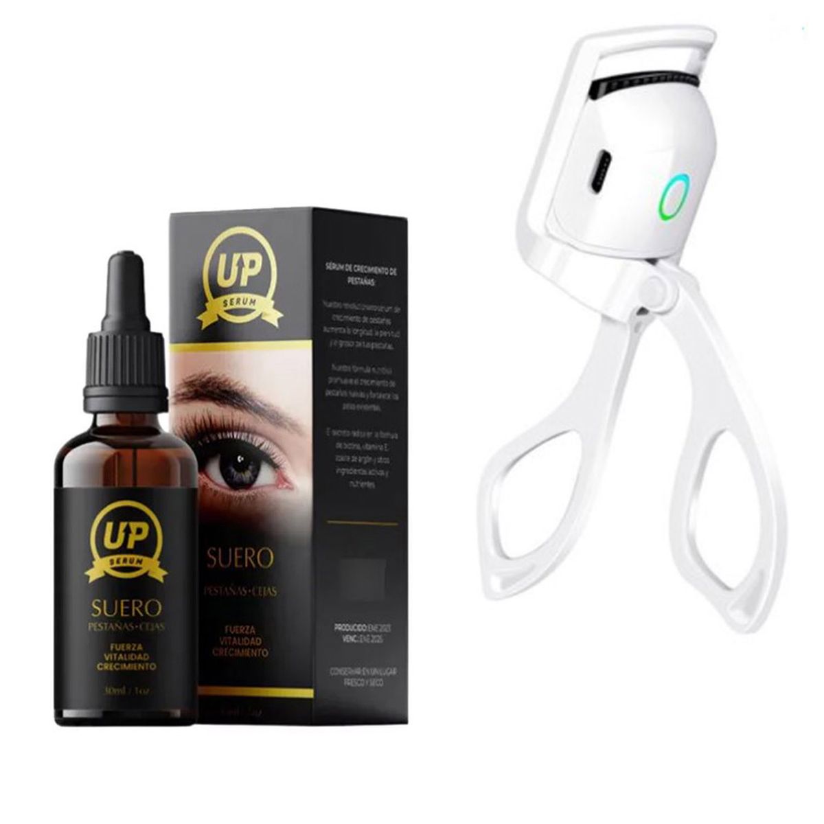 GENERICO - Set Serum up Crecimiento de Pestañas Y Rizador electrico