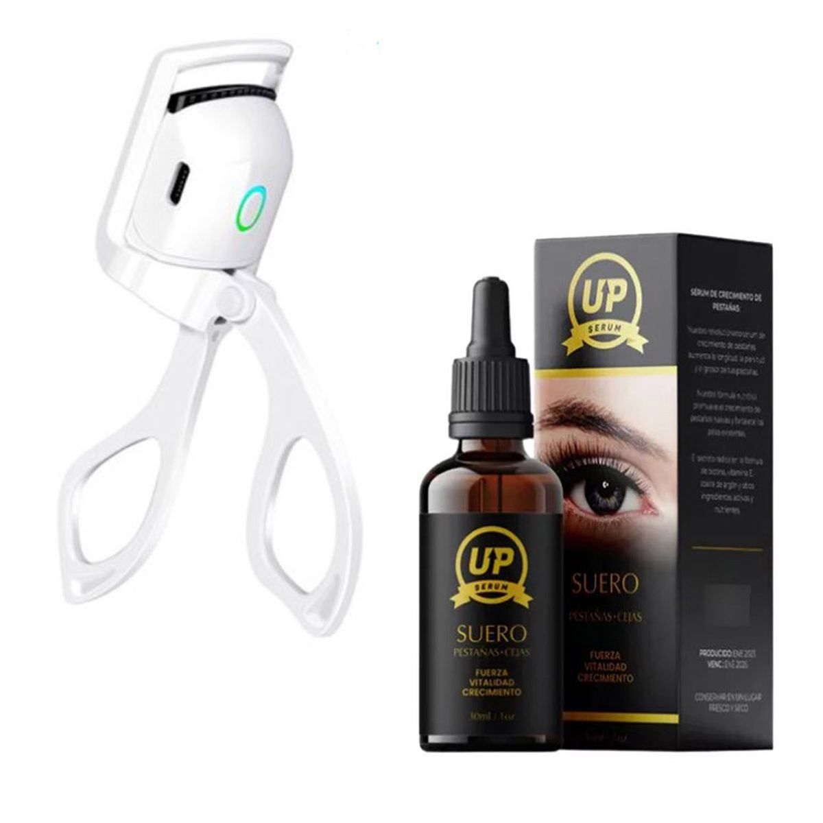 GENERICO - Set Serum up Crecimiento de Pestañas Y Rizador electrico