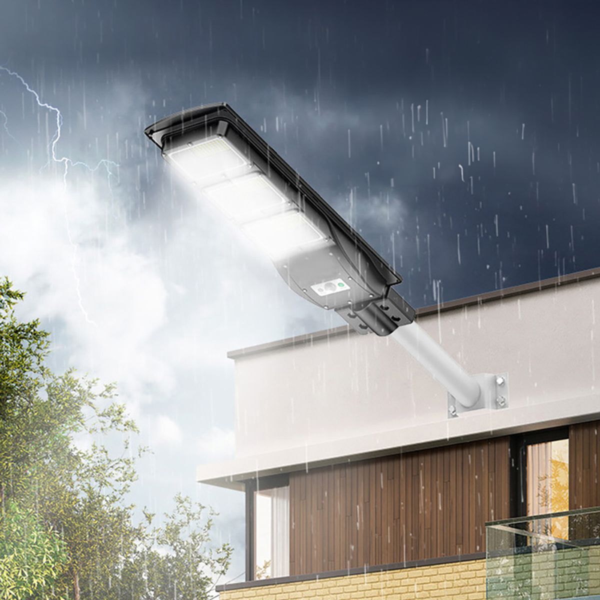 GENERICO - Reflector Solar 200W con 600 LEDs - Luz Potente para Calles, Parques y Exteriores