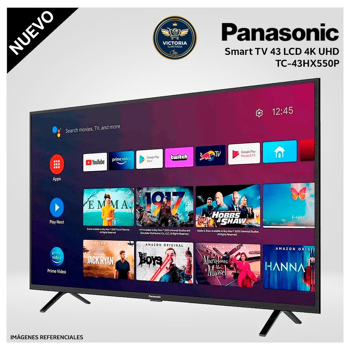 PANASONIC - Televisor Panasonic Smart 4K UHD Android 43 TC-43HX550P - Negro