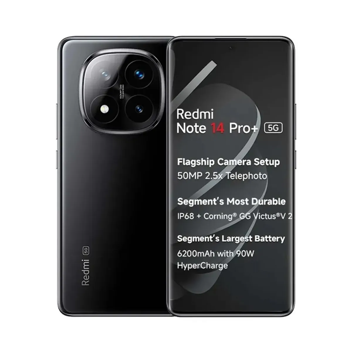 XIAOMI - XIAOMI REDMI NOTE 14 PRO PLUS 5G 256GB 8GB RAM NEGRO REGISTRADO