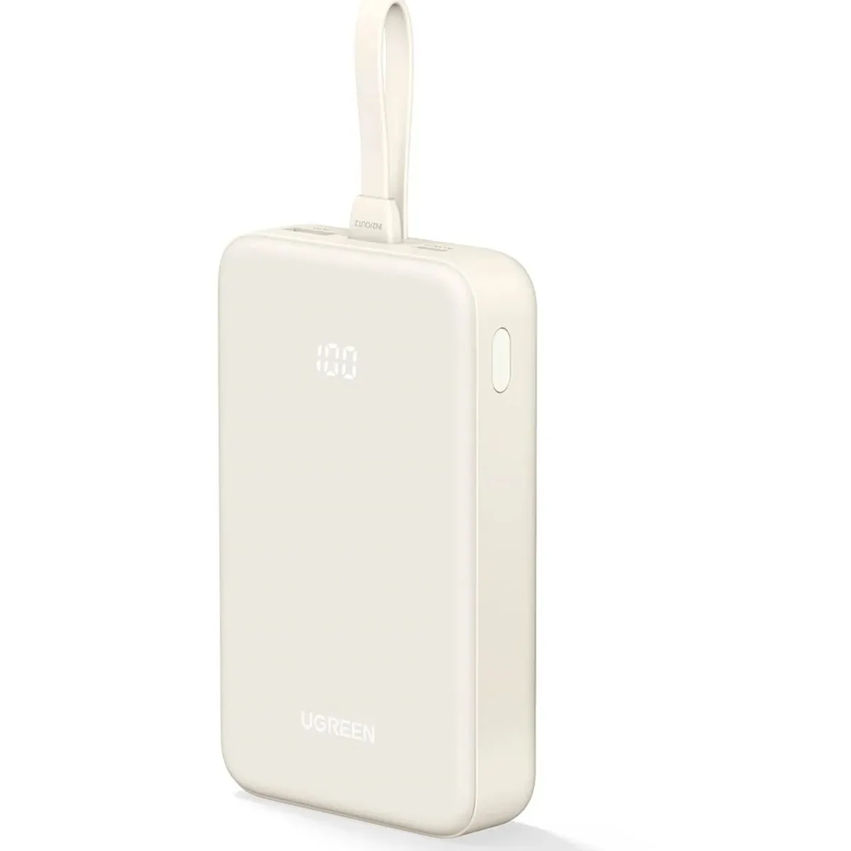 UGREEN - Batería externa UGREEN de 20000 mAh con cable integrado  de 30W - Beige