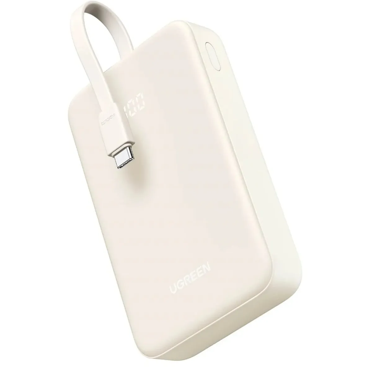 UGREEN - Batería externa UGREEN de 20000 mAh con cable integrado  de 30W - Beige
