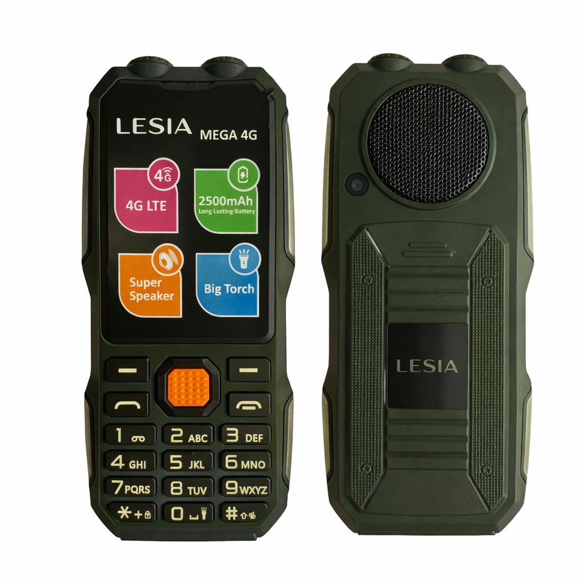 GENERICO - Celular Basico Lesia Mega 4G Verde Conectividad Rápida y Fluida