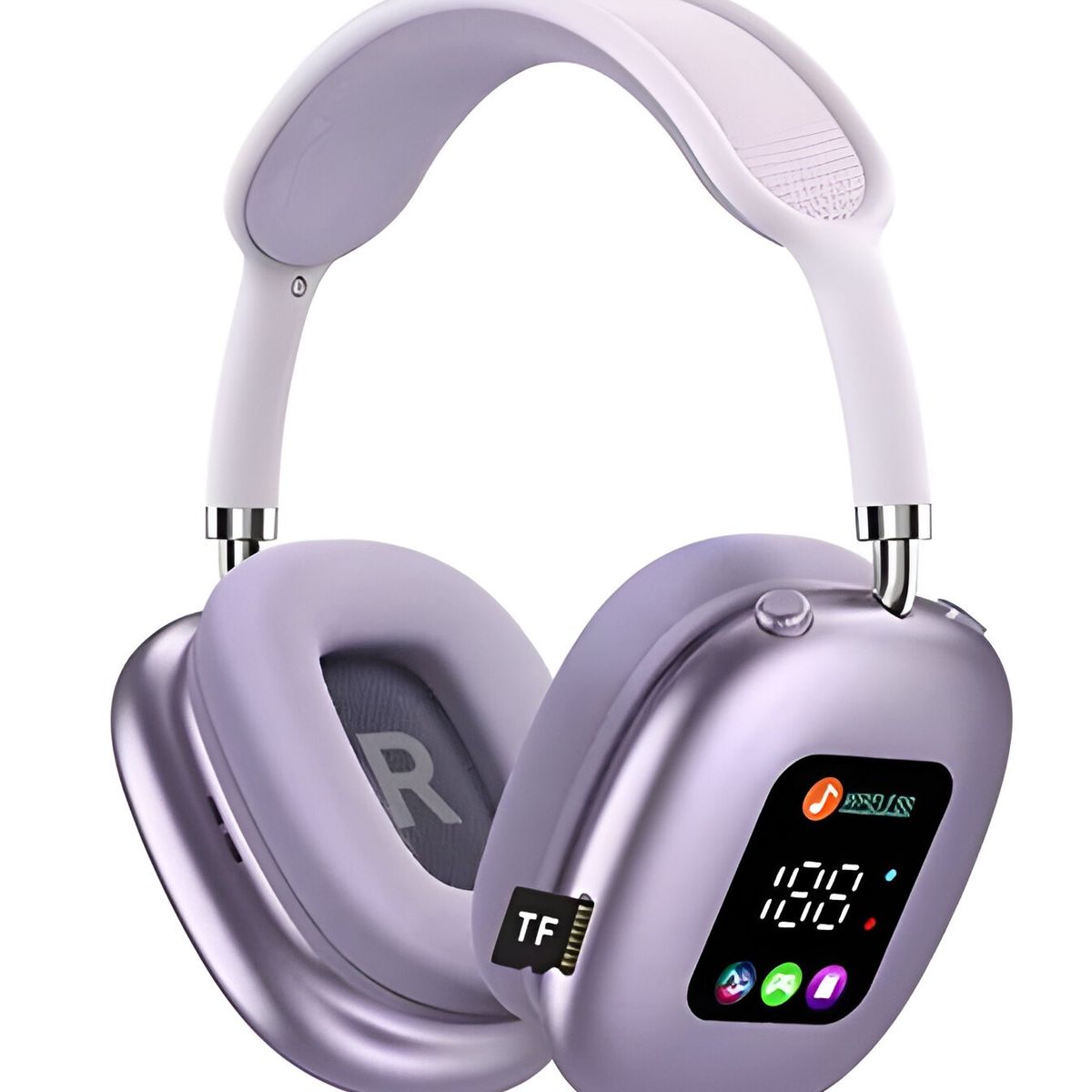 GENERICO - Audífonos Bluetooth Pantalla Digital Lila