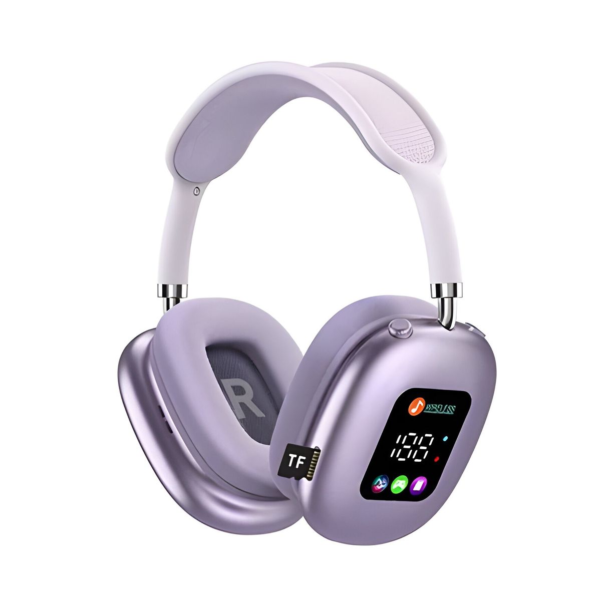 GENERICO - Audífonos Bluetooth Pantalla Digital Lila