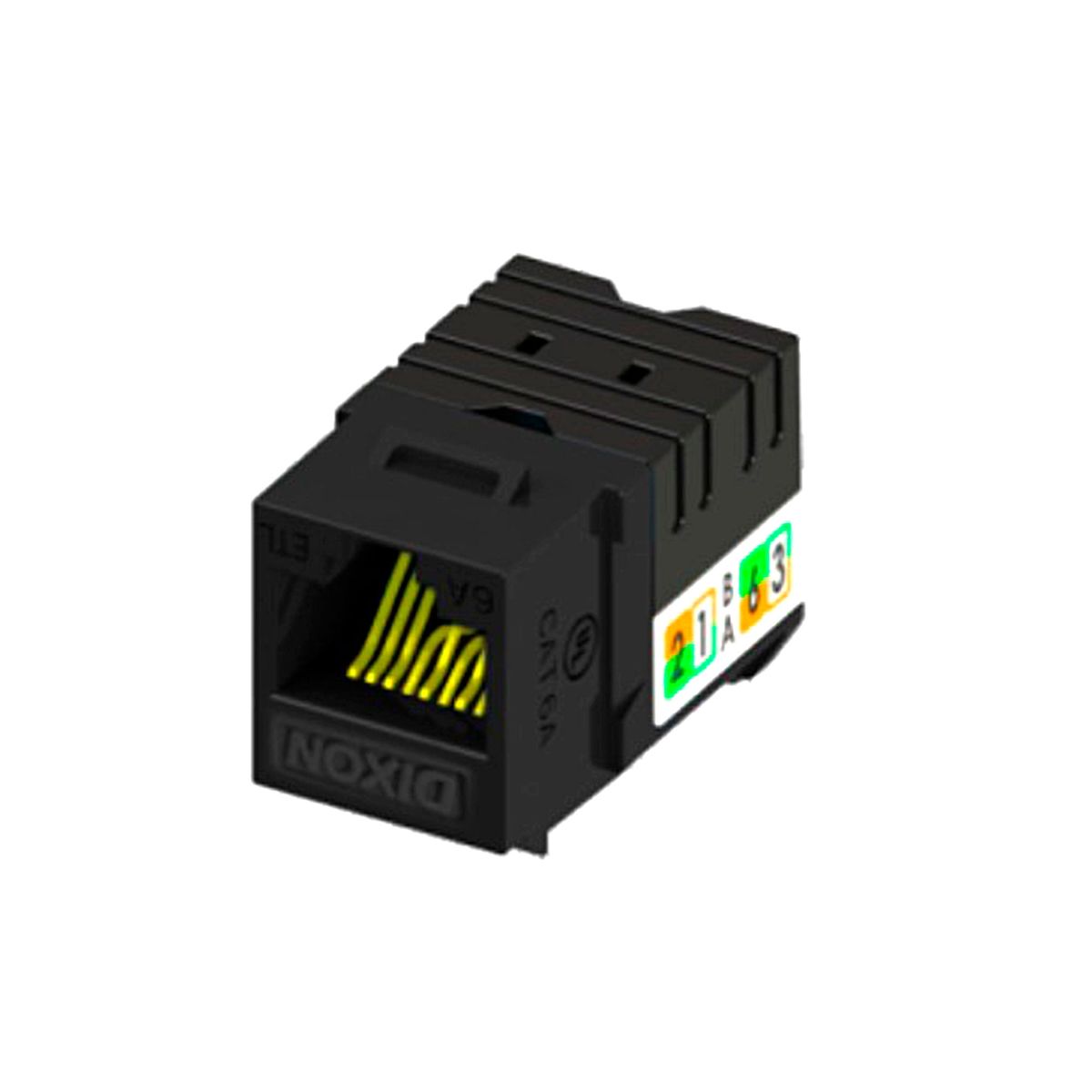 DIXON - JACK RJ-45 DIXON CAT6A DE 23-26 AWG NEGRO - P-N KJ38-C6A-US-BKN
