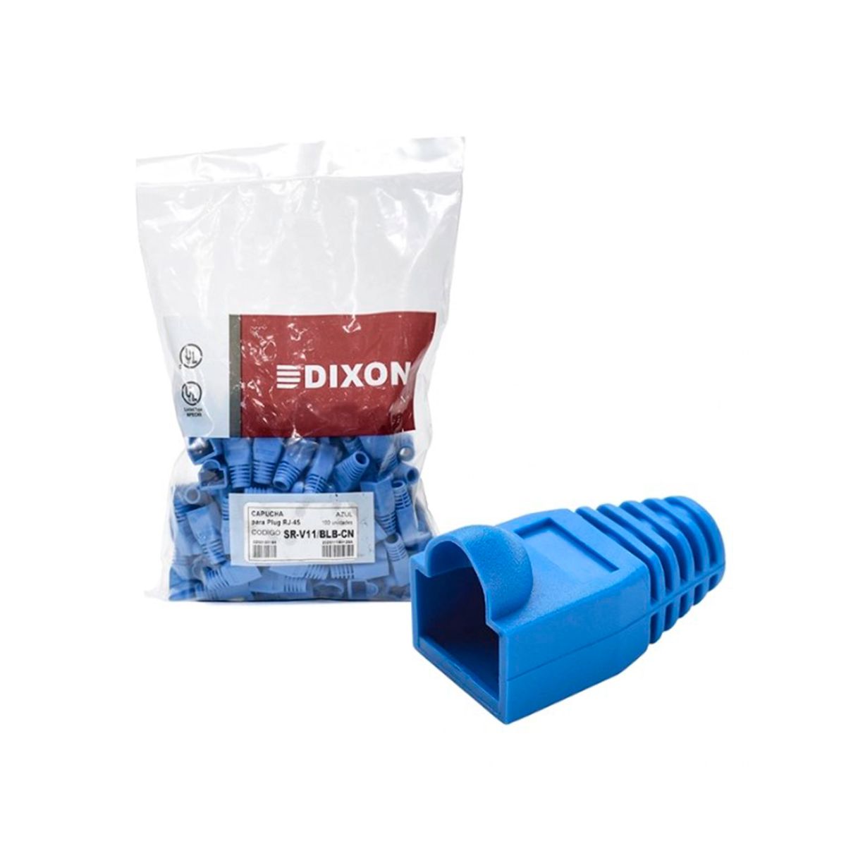 DIXON - CAPUCHA CERRADA PARA RJ-45 DIXON 100 UNIDADES AZUL P-N SR-V11-BLB-CN