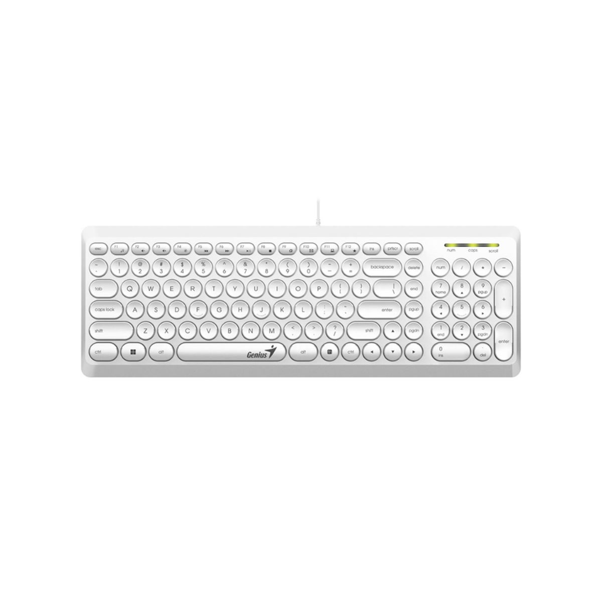 GENIUS - Teclado Genius Slimstar Q200 12 Multimedia Keys Blanco