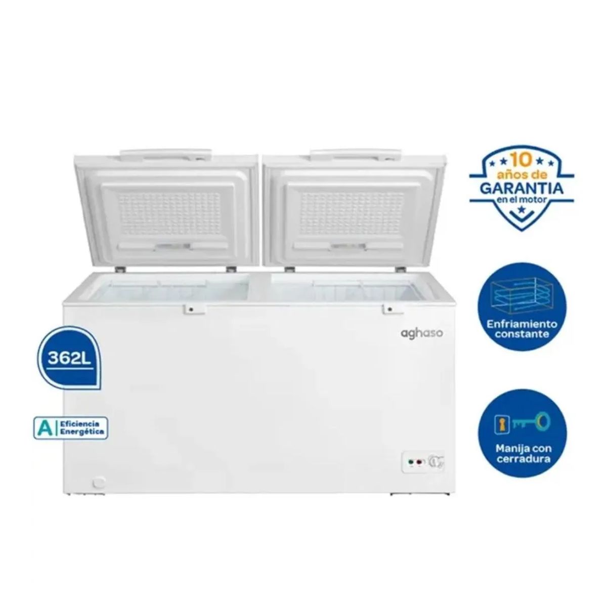 AGHASO - CONGELADORA  AGHASO BLANCO 362L