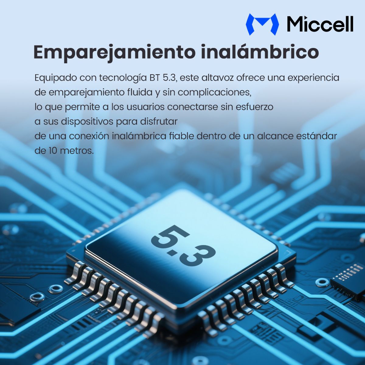 MICCELL - Miccell Parlante Bluetooth 70W Portátil con Batería 5000mAh para Fiesta y Música