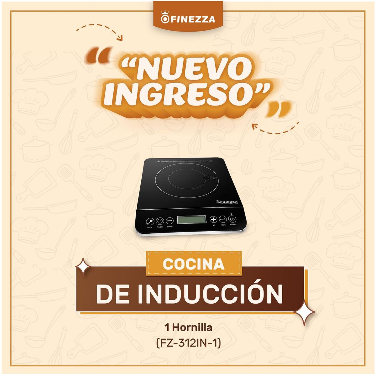 FINEZZA - Cocina De Induccion 1 Hornilla Finezza FZ-312IN-1