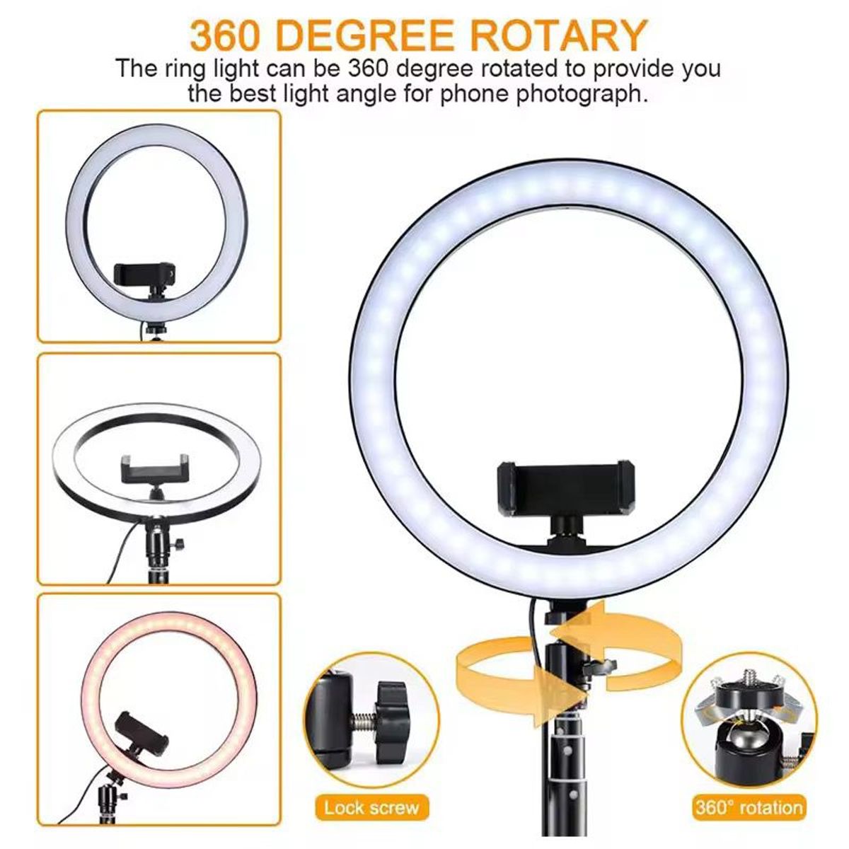 OEM - Aro luz led 30 cm rgb colores + trípode 2.10