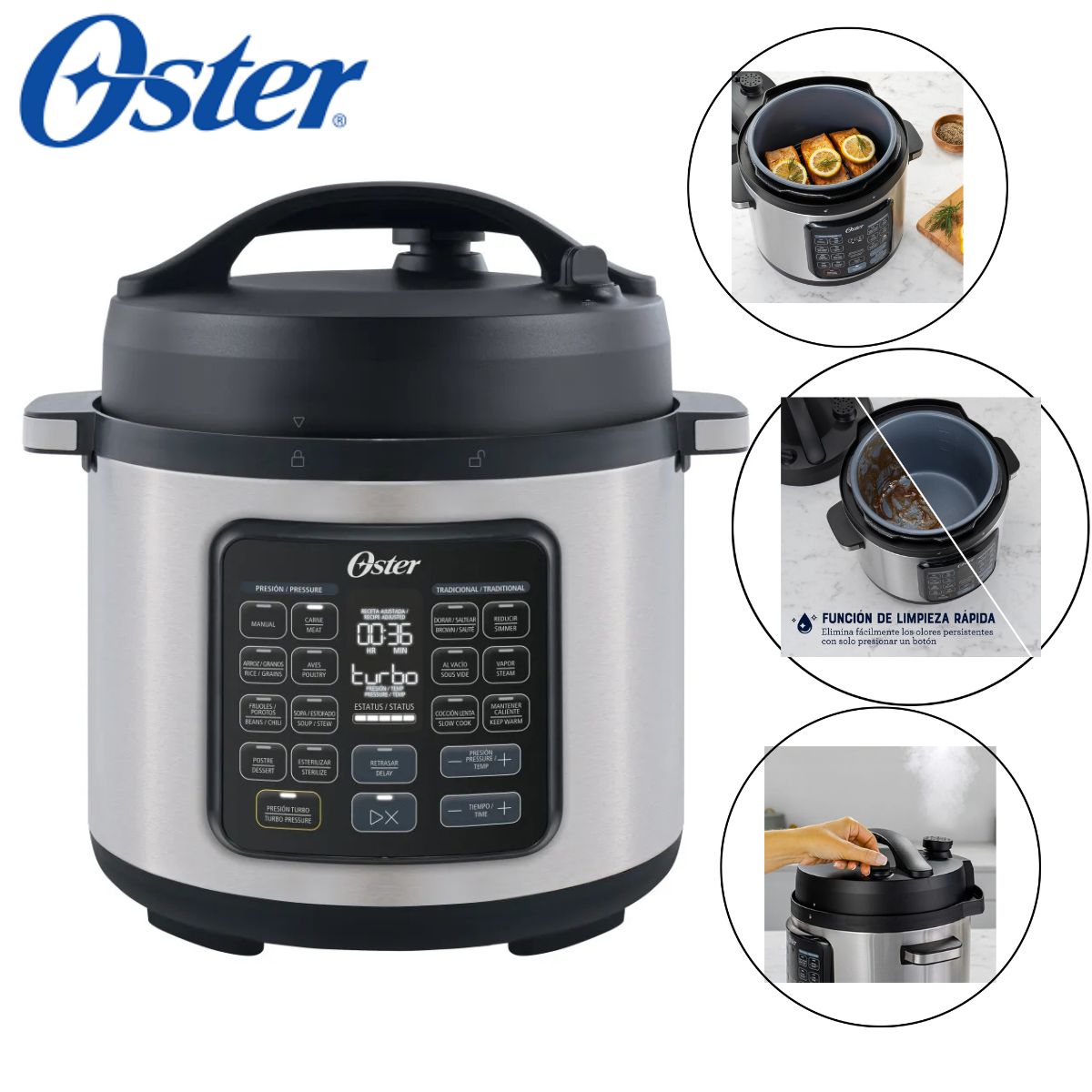 OSTER - Multiolla Turbo Oster 5.7l Panel Digital Y Recubrimiento Diamondforce