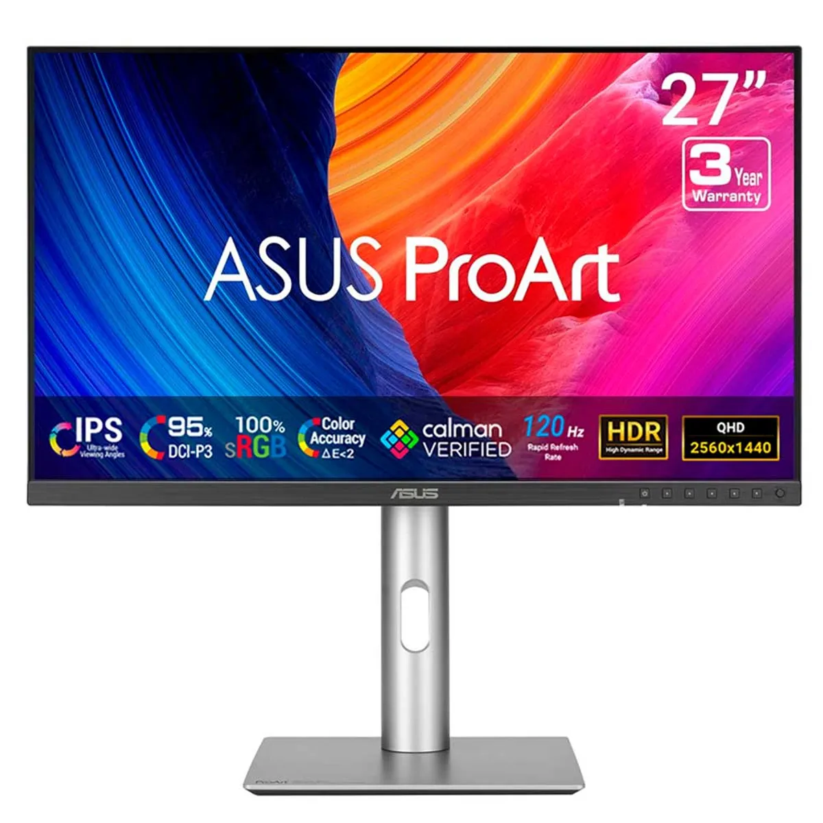 ASUS - Monitor Professional ASUS ProArt 27 PA278QGV  IPS, QHD 2560 x 1440 120Hz, HDR-10