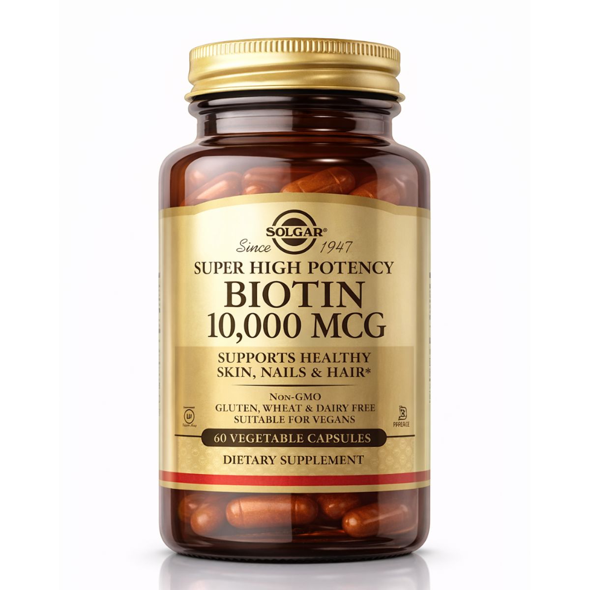 SOLGAR - Biotina Solgar - Biotin 10000 MCG - 60 Cápsulas