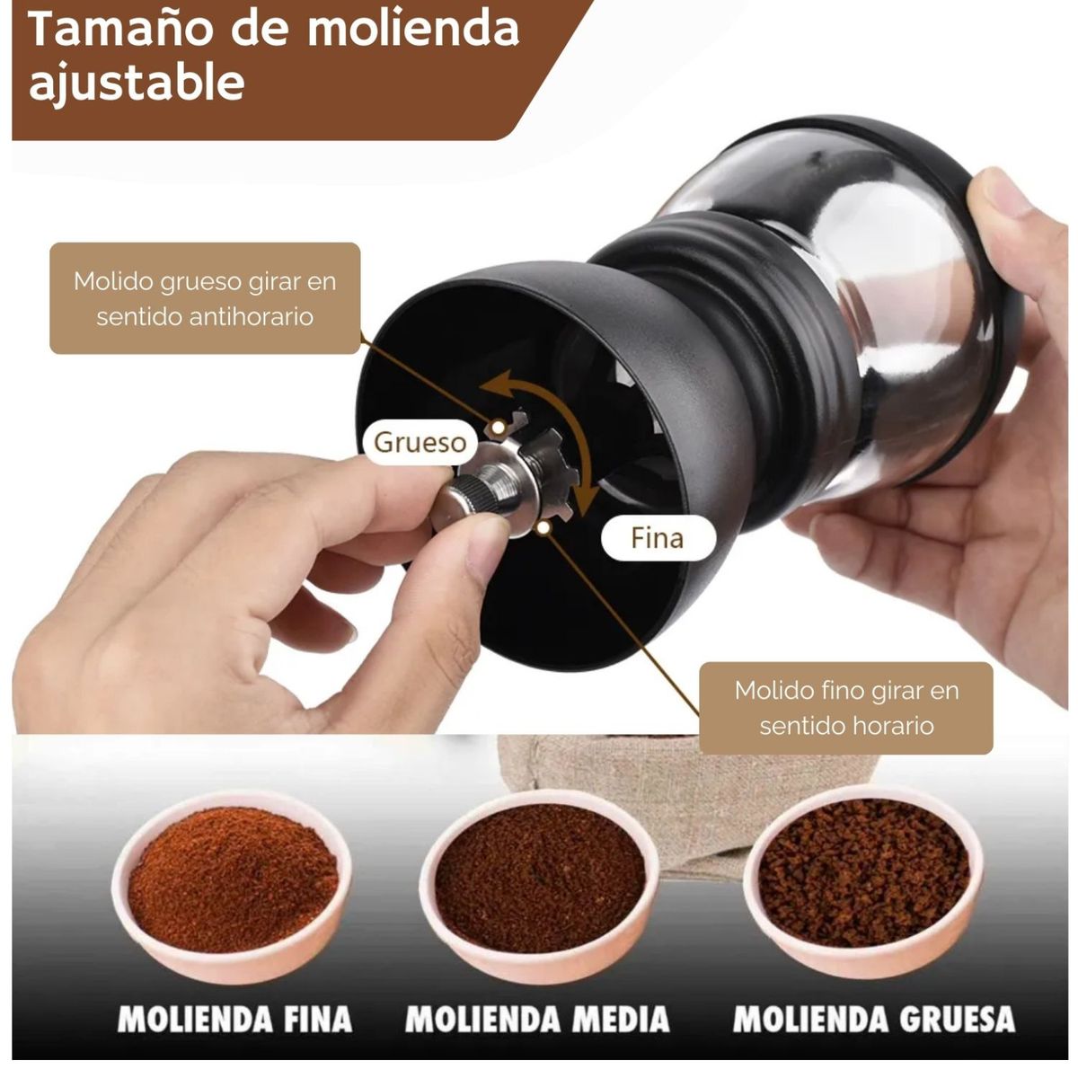 PENTHA - Molinillo Vintage De Café Con Recipiente Doble