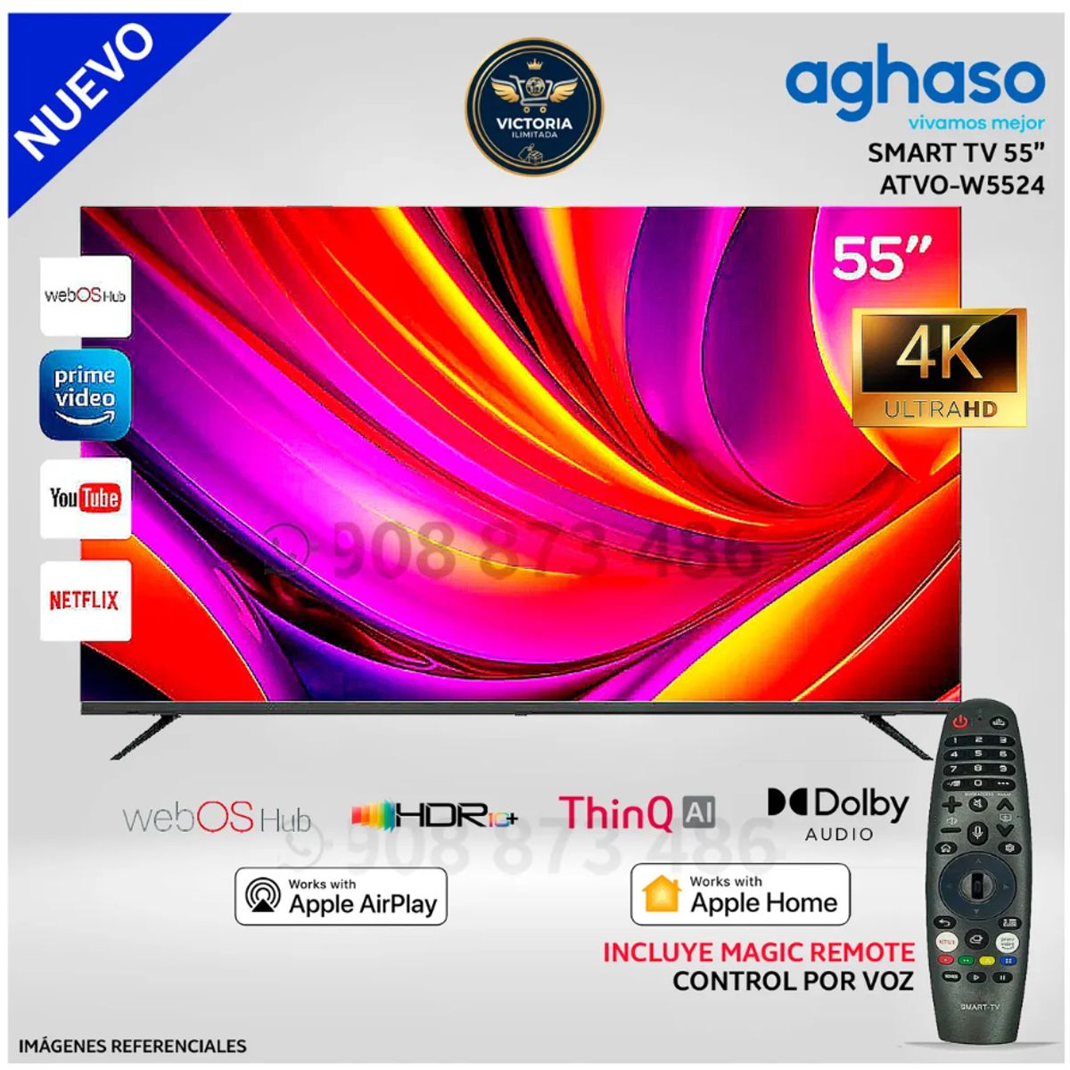 AGHASO - TELEVISOR AGHASO 55 ULTRA HD 4K