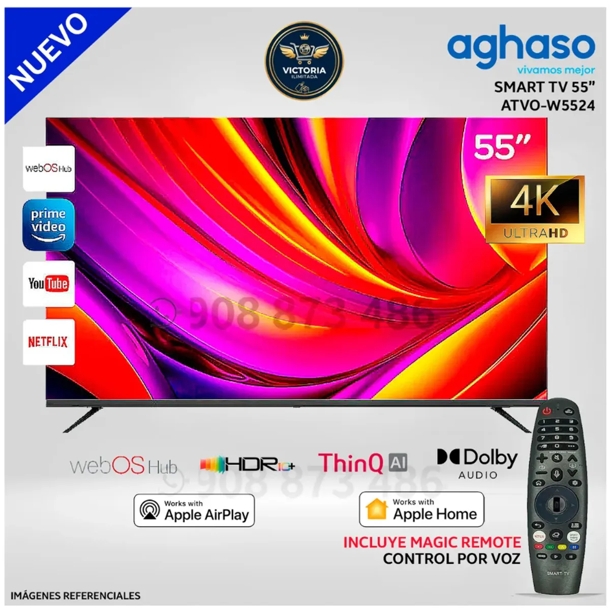 AGHASO - TELEVISOR AGHASO 55 ULTRA HD 4K