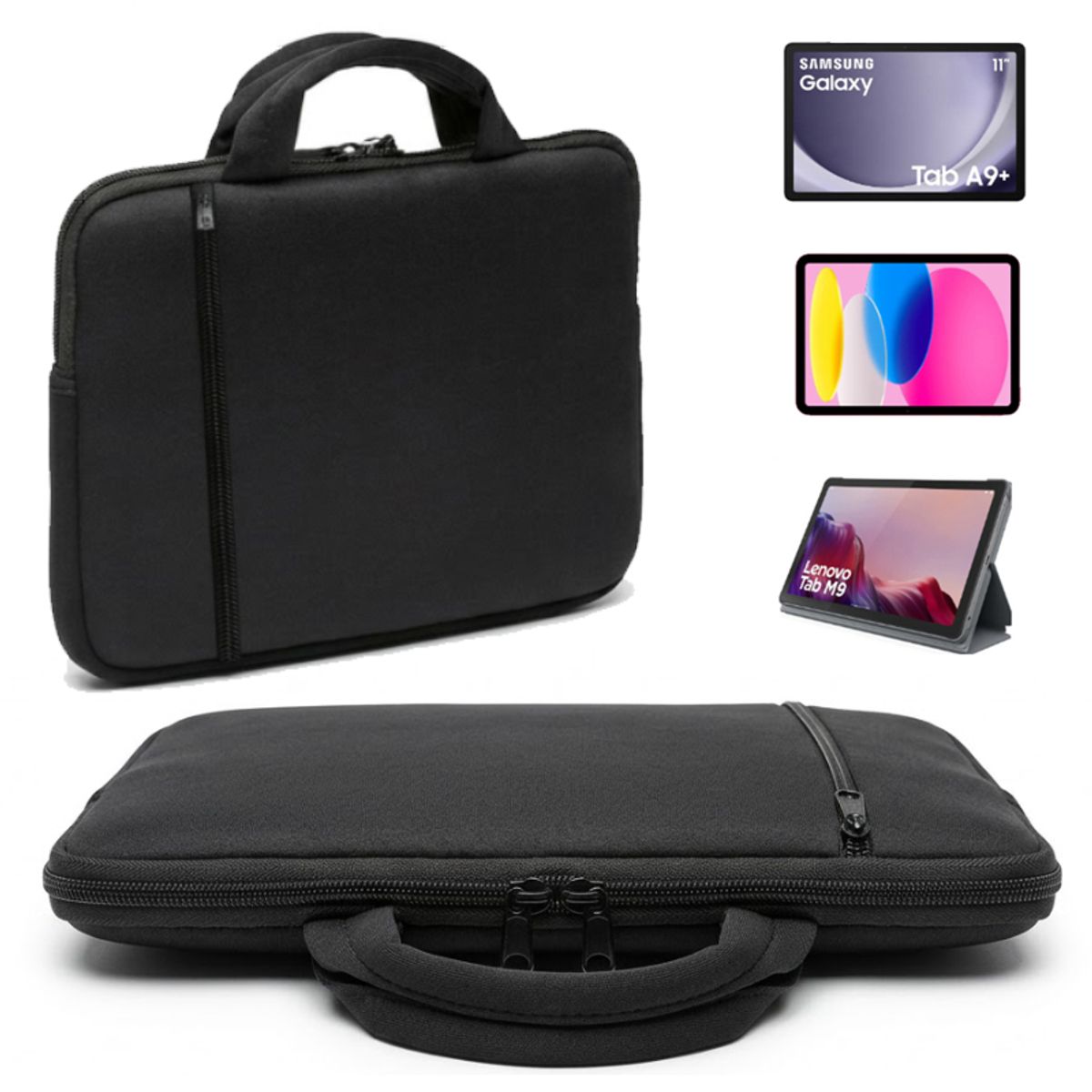GENERICO - Funda Neopreno para iPad y Tablets hasta 10 - Antigolpes Impermeable Diseño Negro