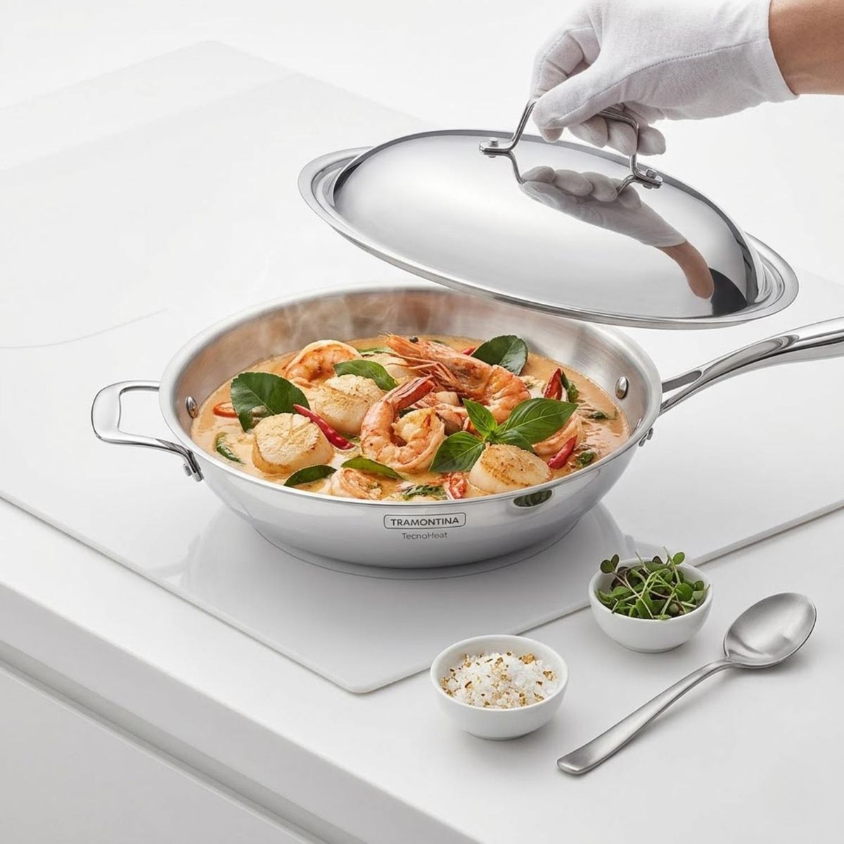 Sartén Wok Grano de Acero Inoxidable 5.2 Lt Tramontina Ø32 cm, marca TRAMONTINA - Foto 2