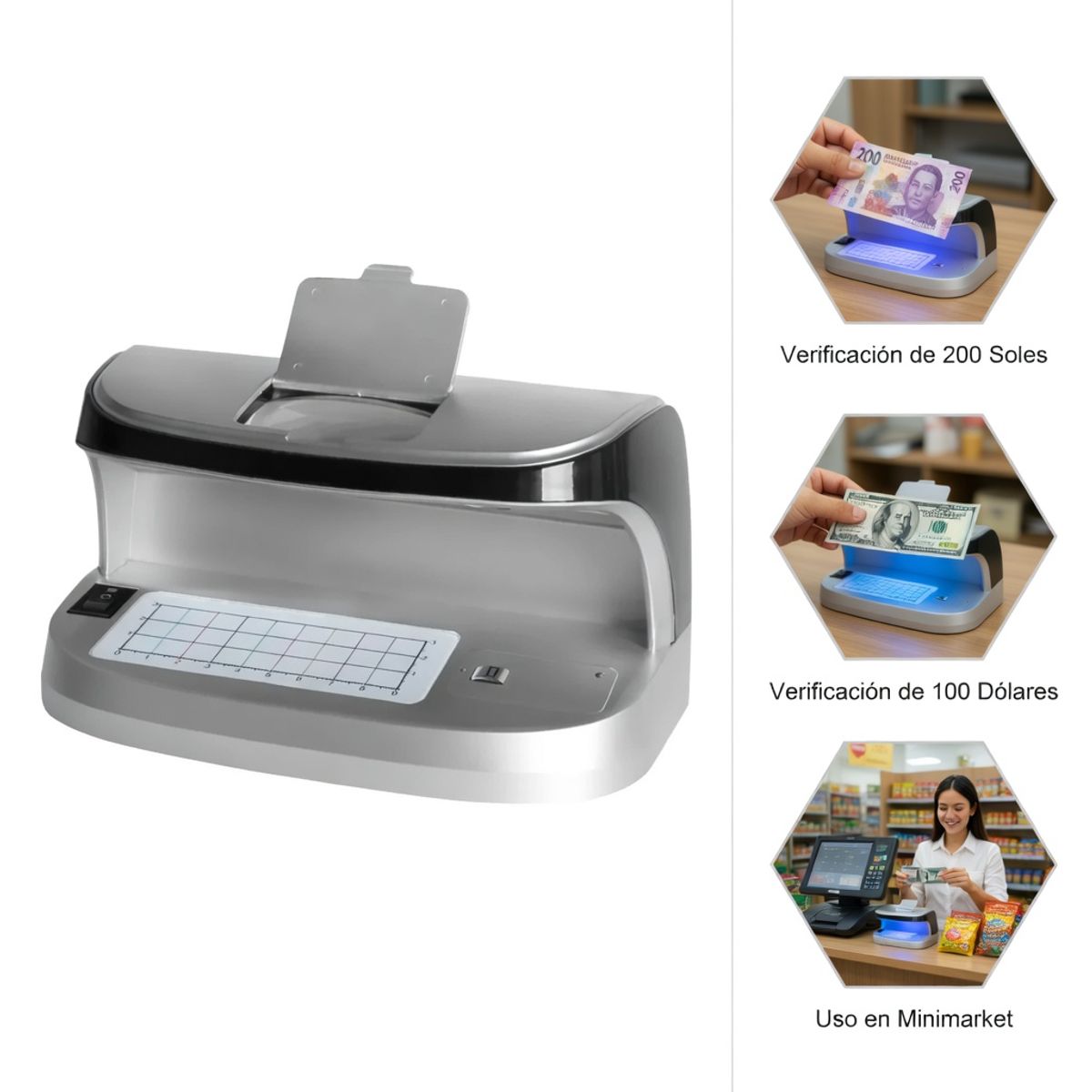 OEM - Detector de Billetes y Documentos Falsos - Sensor de Tinta Magnética y Luz Ultravioleta