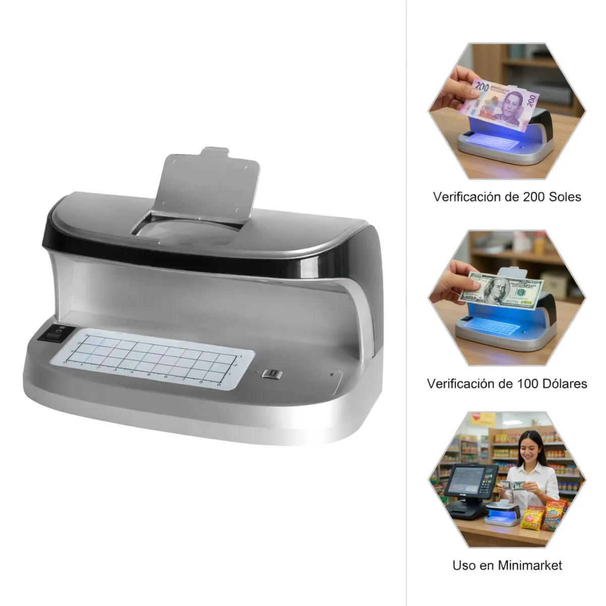 OEM - Detector de Billetes y Documentos Falsos - Sensor de Tinta Magnética y Luz Ultravioleta