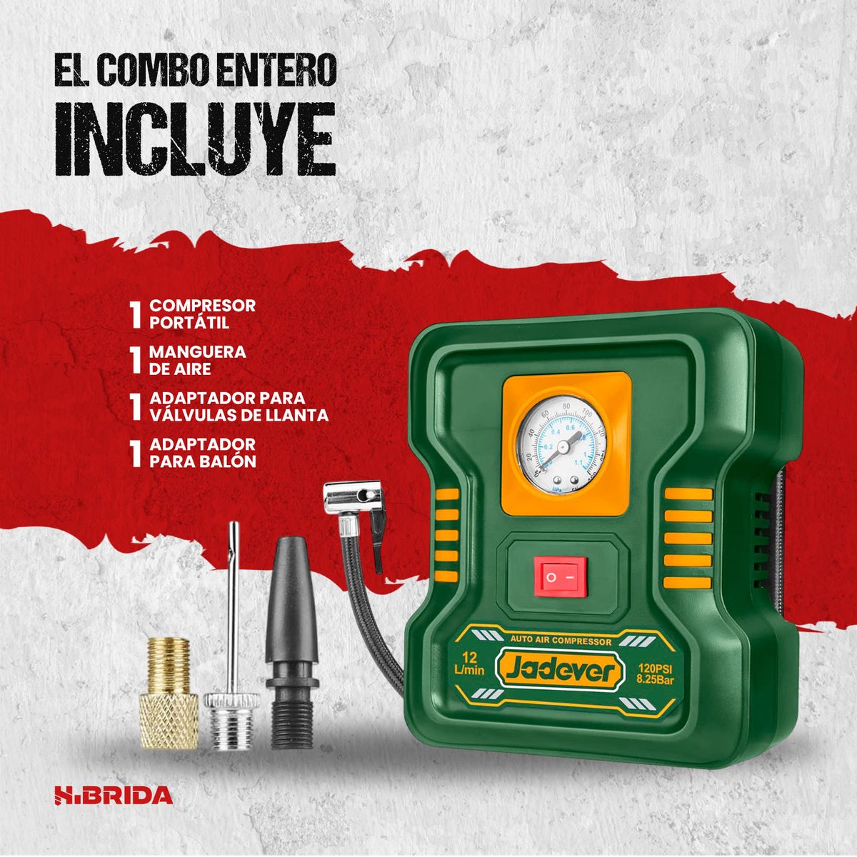 GENERICO - Mini Compresor De Aire Portátil 12v 150psi Jadever