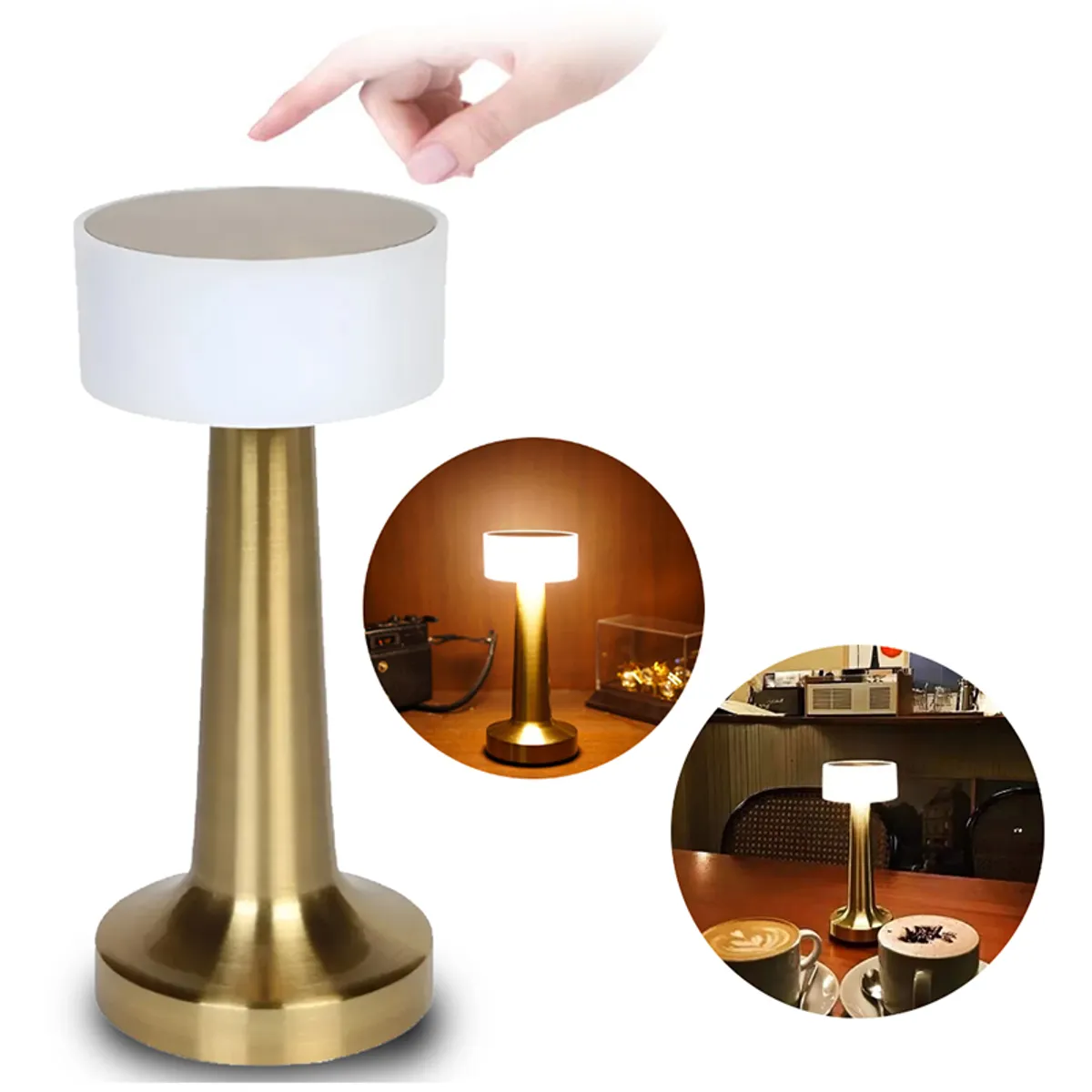 GENERICO - Lámpara de Mesa y Escritorio Touch Inalambrica Luz Cálida y Fría