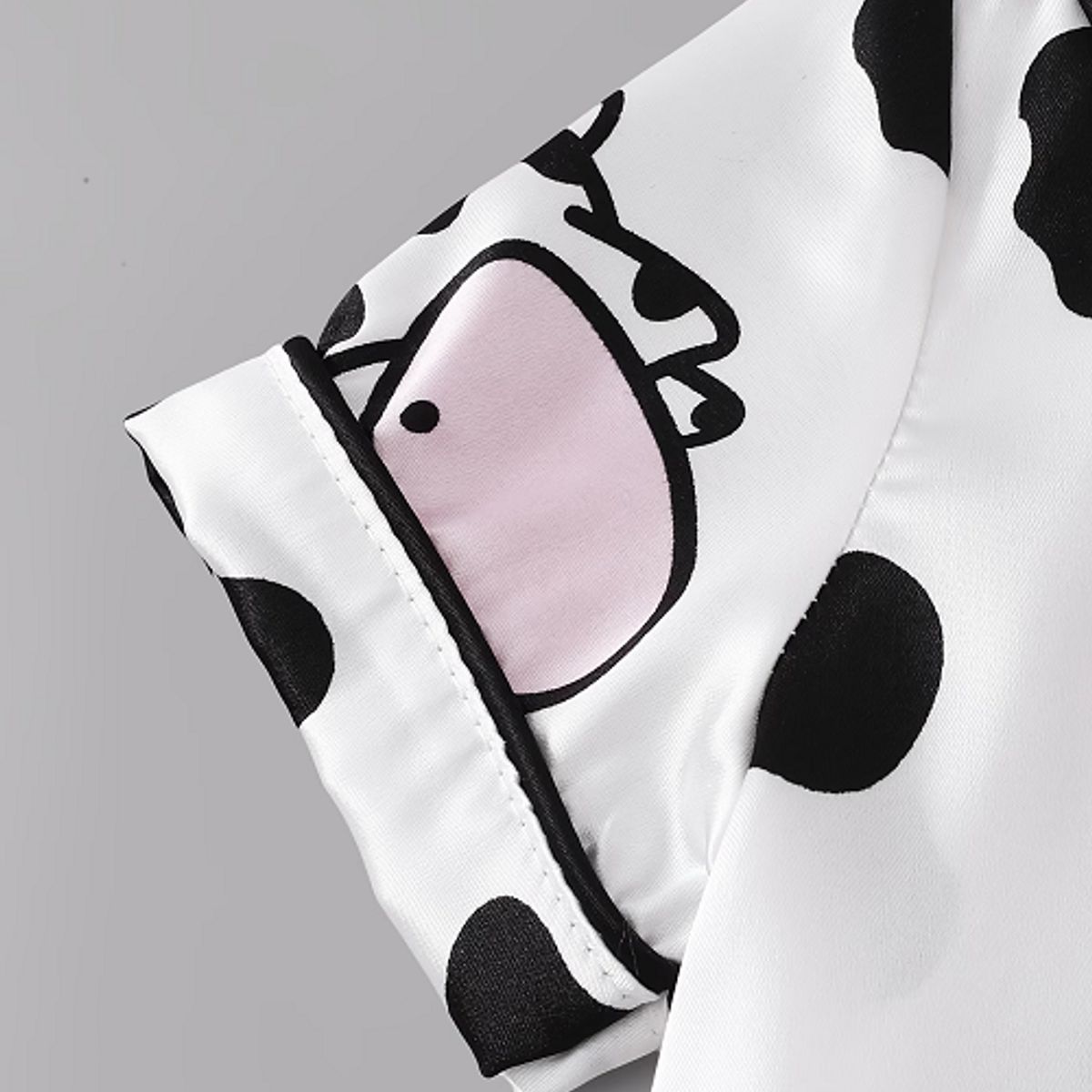 GENERICO - Pijama de satín para niñas manga corta y pantalón vaca