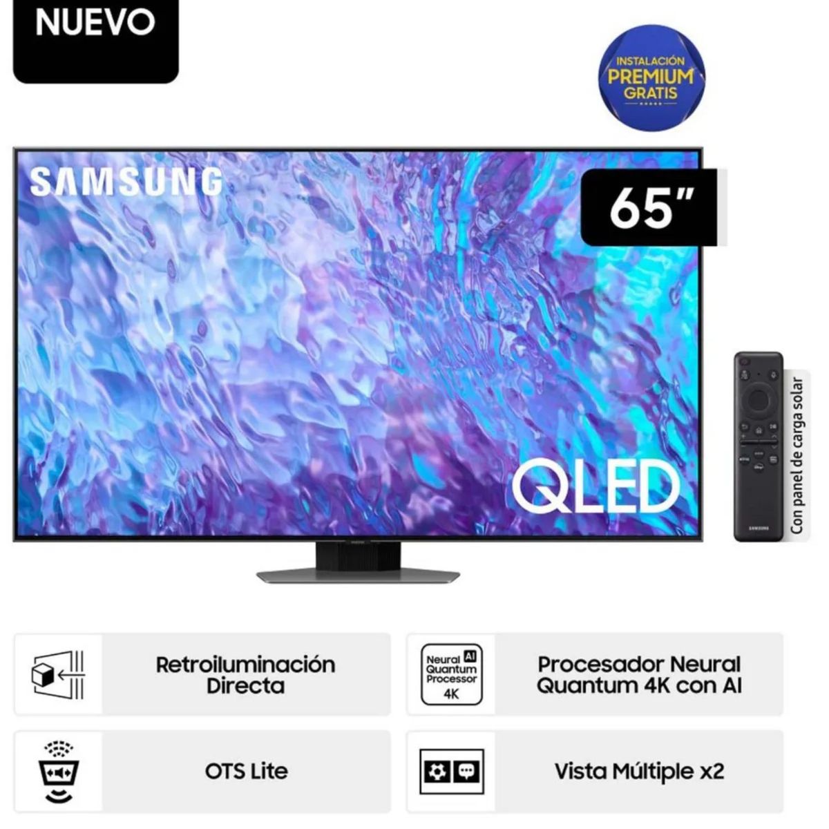 SAMSUNG - Televisor Samsung Smart TV 65 QLED 4K QN65Q80CAG