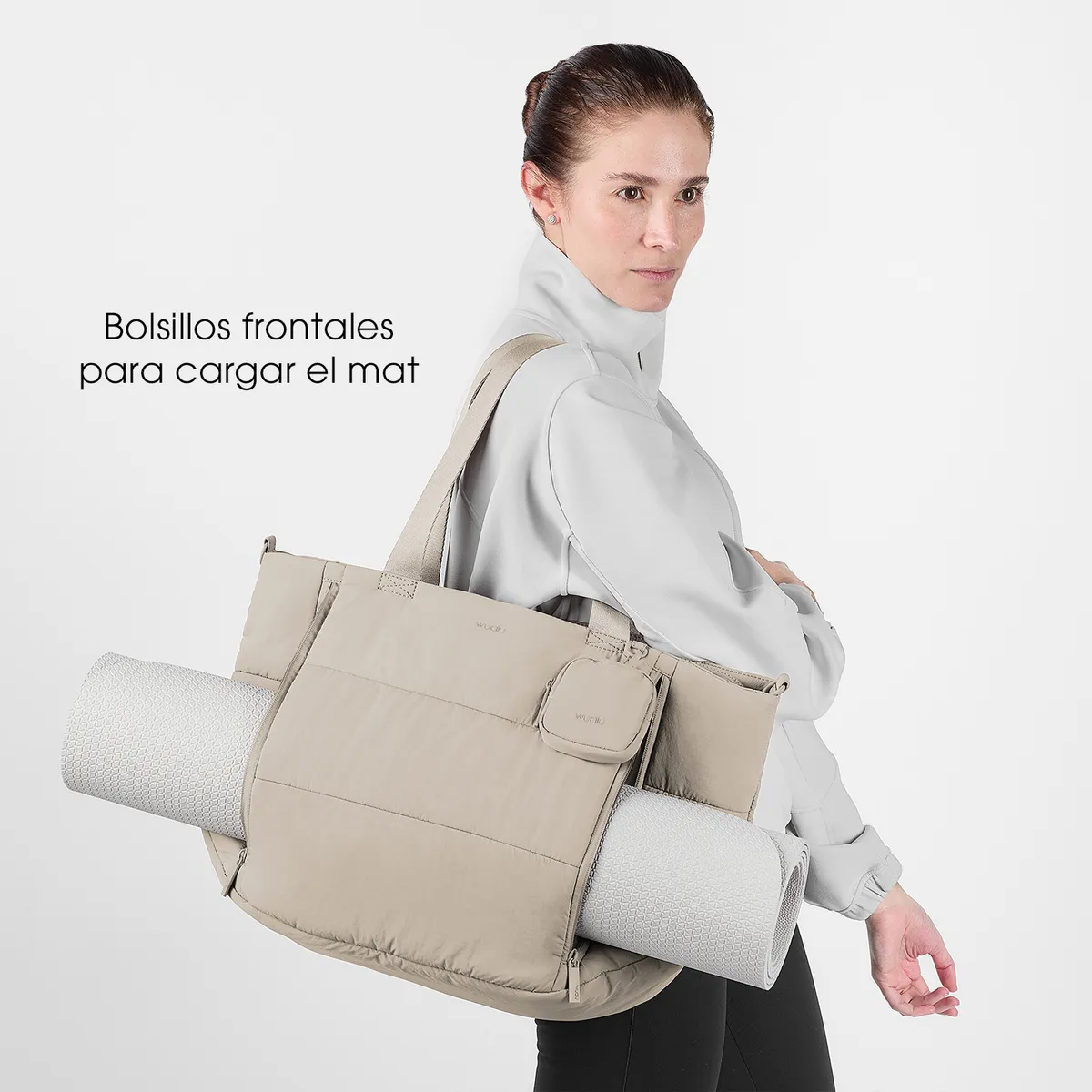 WUALU - Bolso Puffer Tote Bag Porta Laptop Bolso de Viaje y Gym Cartera Mujer
