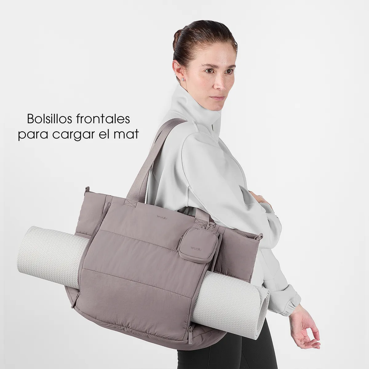 WUALU - Bolso Puffer Tote Bag Porta Laptop Bolso de Viaje y Gym Cartera Mujer