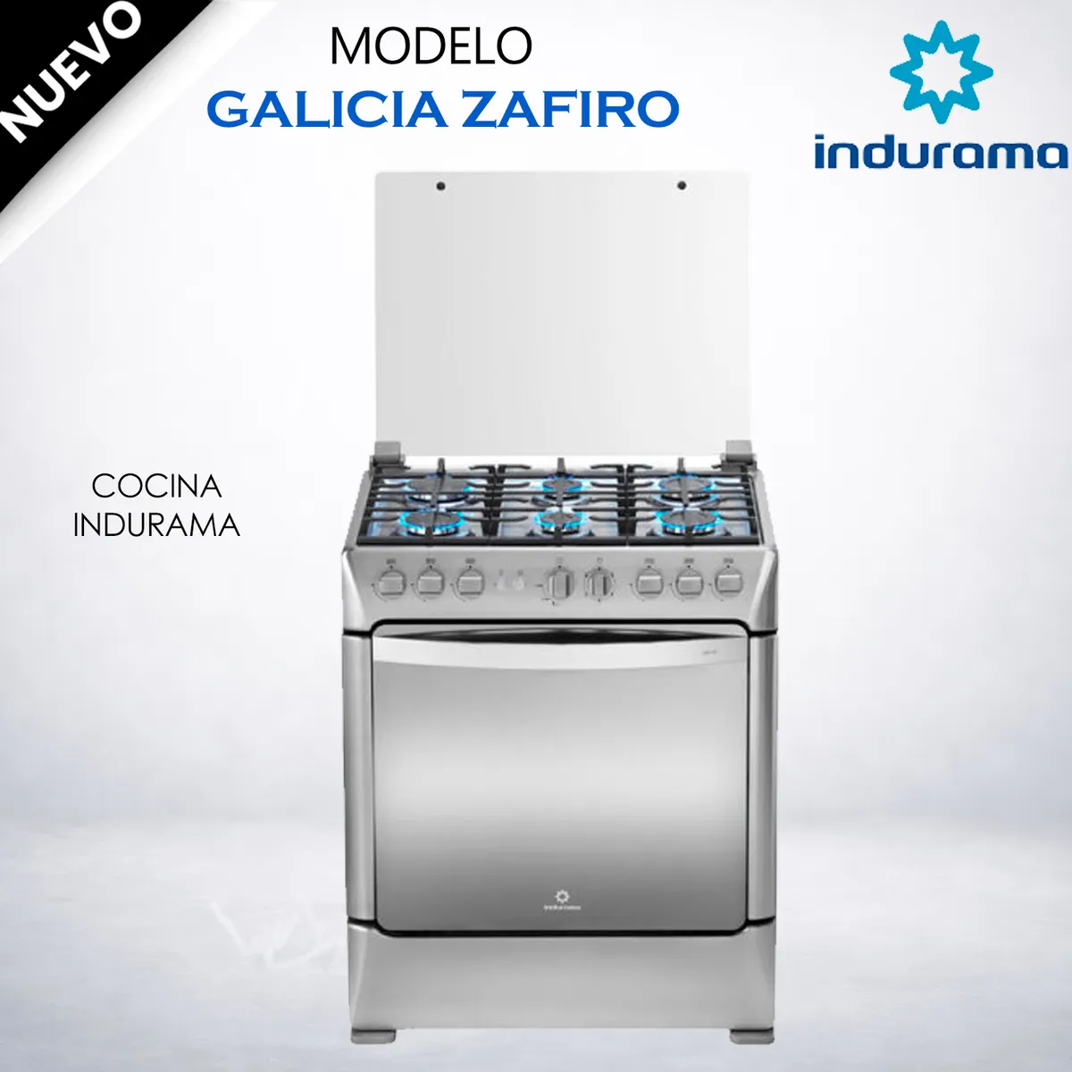 INDURAMA - Cocina a Gas 6 Quemadores Indurama ZAFIRO GALICI