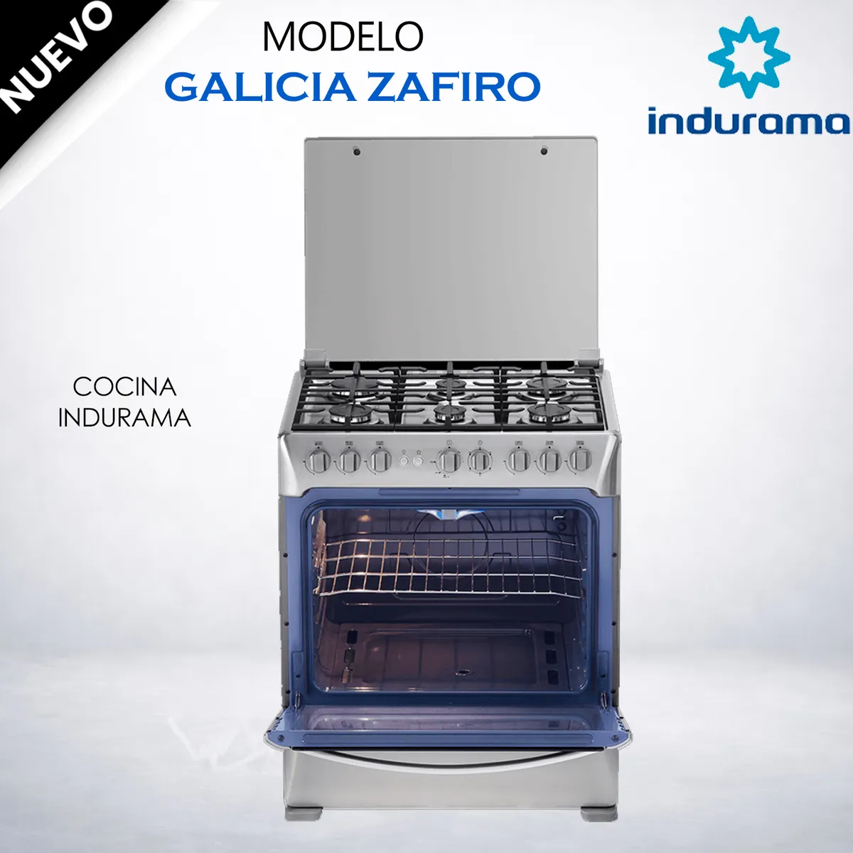 INDURAMA - Cocina a Gas 6 Quemadores Indurama ZAFIRO GALICI