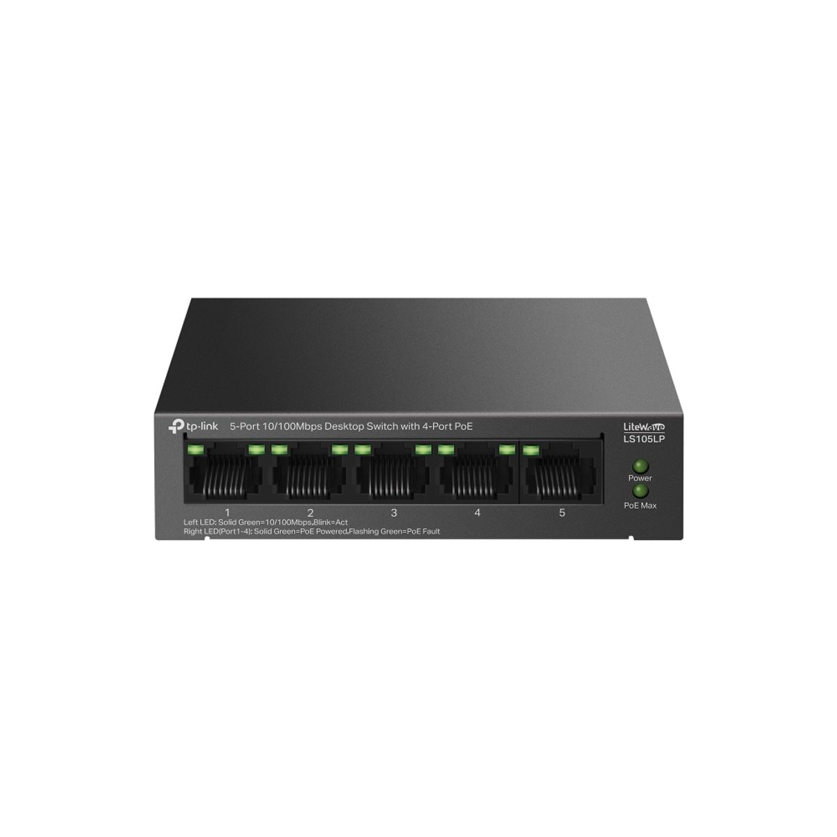 TP LINK - Switch de sobremesa de 5 puertos a 10/100 Mbps con 4 puertos PoE