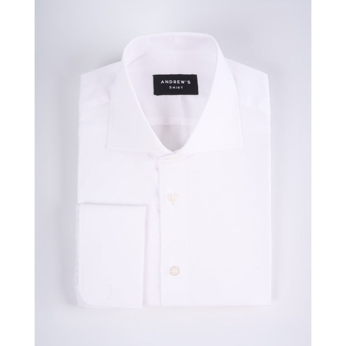 ANDREW'S TIES - Camisa Vestir Oxford - Cuello Italiano  gemelo redondo regular blanco