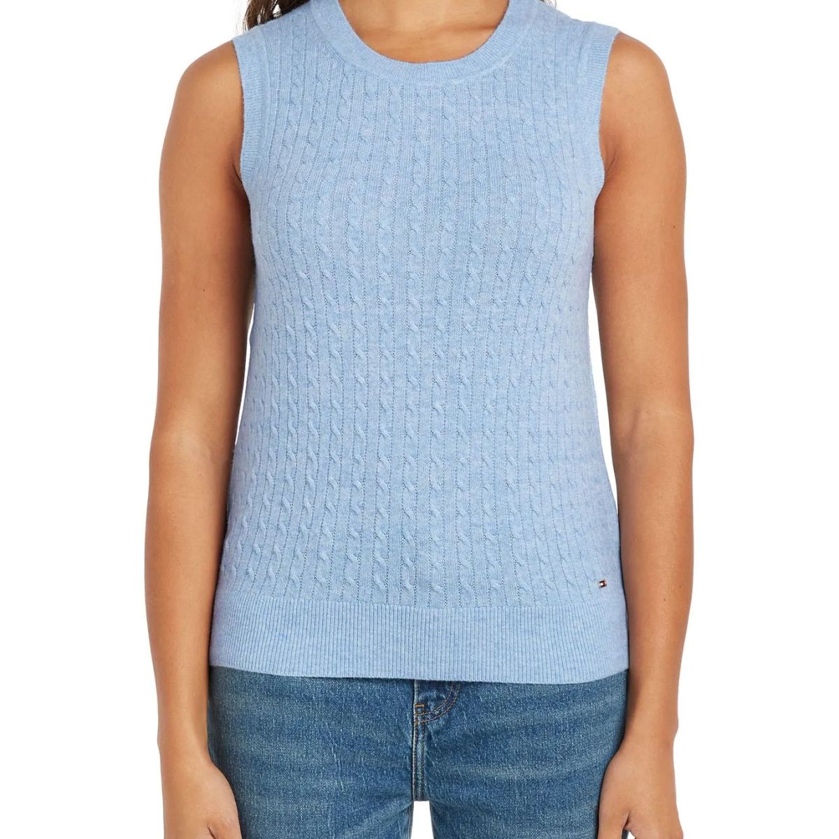 TOMMY HILFIGER - SWEATER MINI CABLE C-NECK TANKTOP