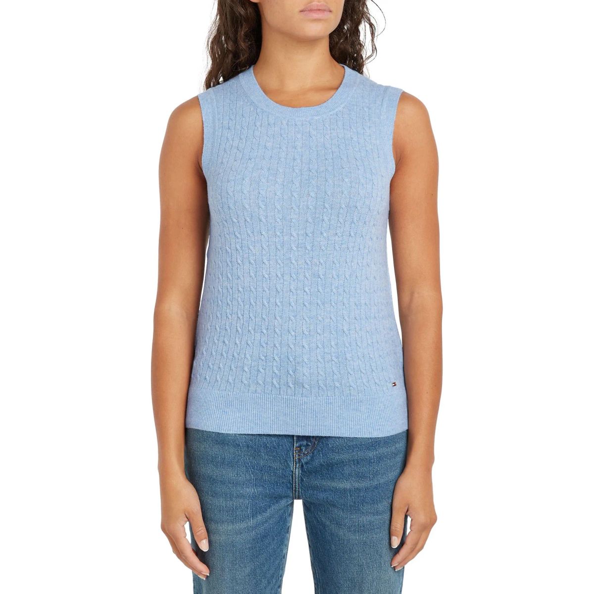 TOMMY HILFIGER - SWEATER MINI CABLE C-NECK TANKTOP