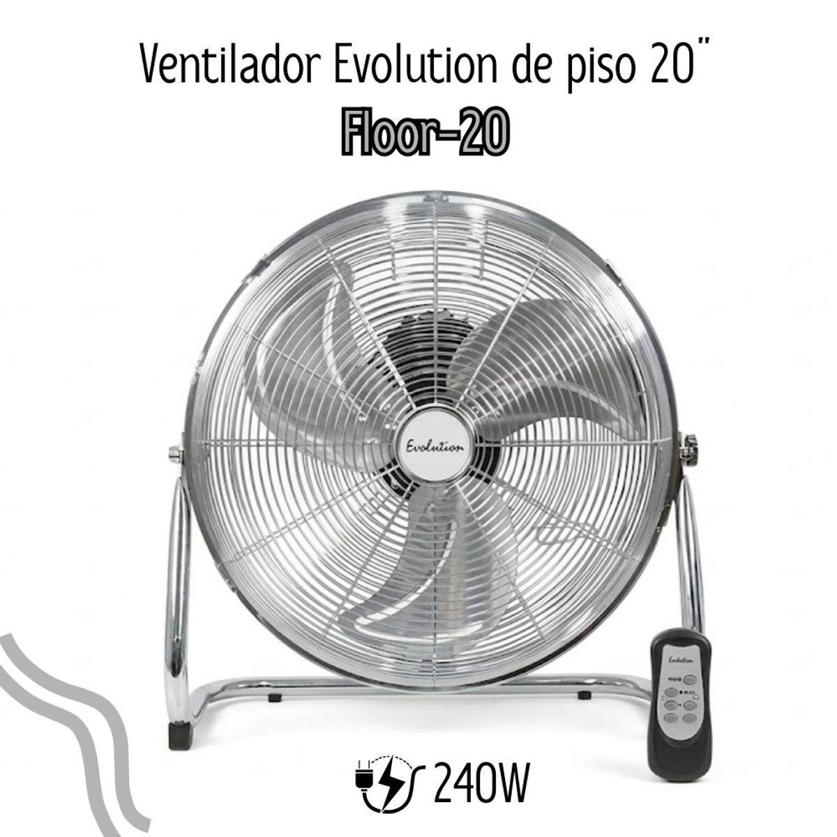 EVOLUTION - Ventilador de Piso de 20" Evolution con Control / METAL -  FLOOR-20