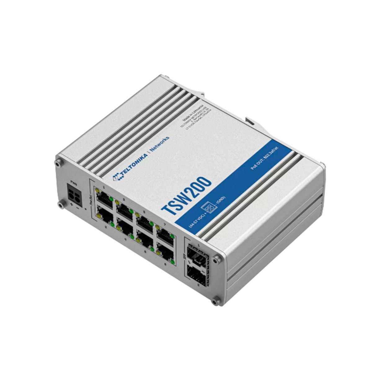 TELTONIKA - SWITCH TELTONIKA TSW200 8 PUERTOS RJ45 1000MBPS 20 GBPS P-N TSW200