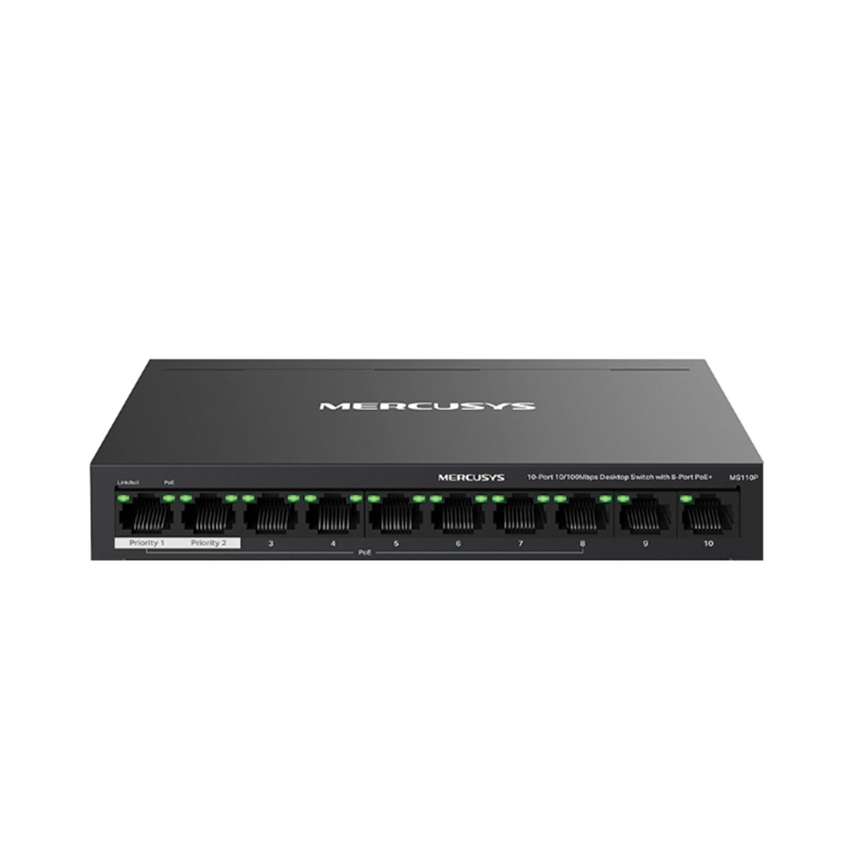 MERCUSYS - SWITCH MERCUSYS 10 PUERTOS RJ45 DE 10-100MBPS 8P POE P-N MS110P