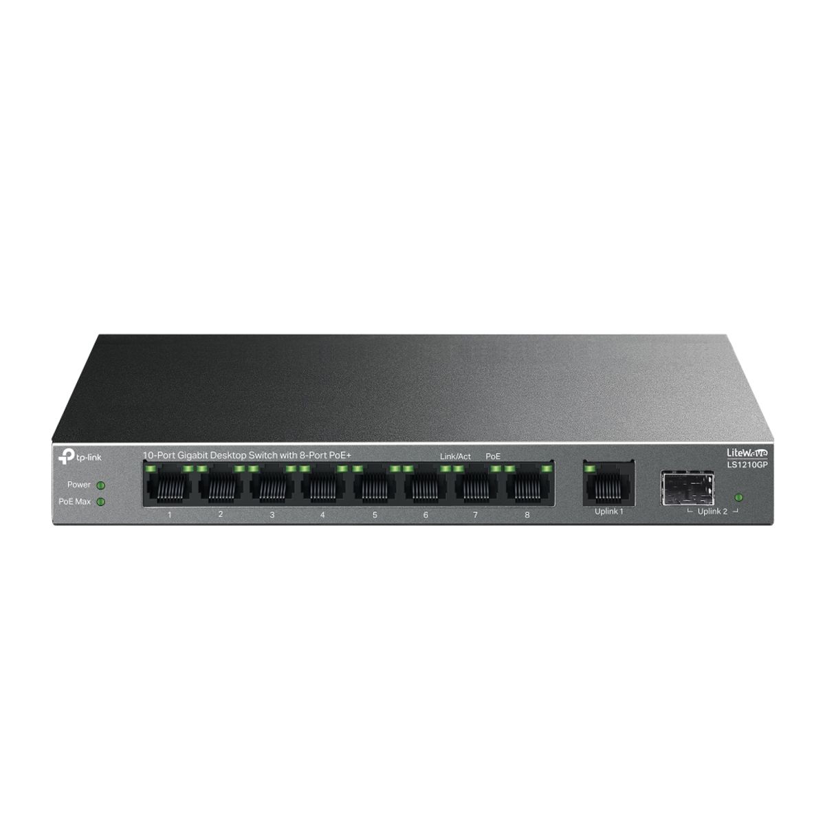 TP LINK - Switch Gigabit de sobremesa de 10 puertos con 8 puertos PoE+