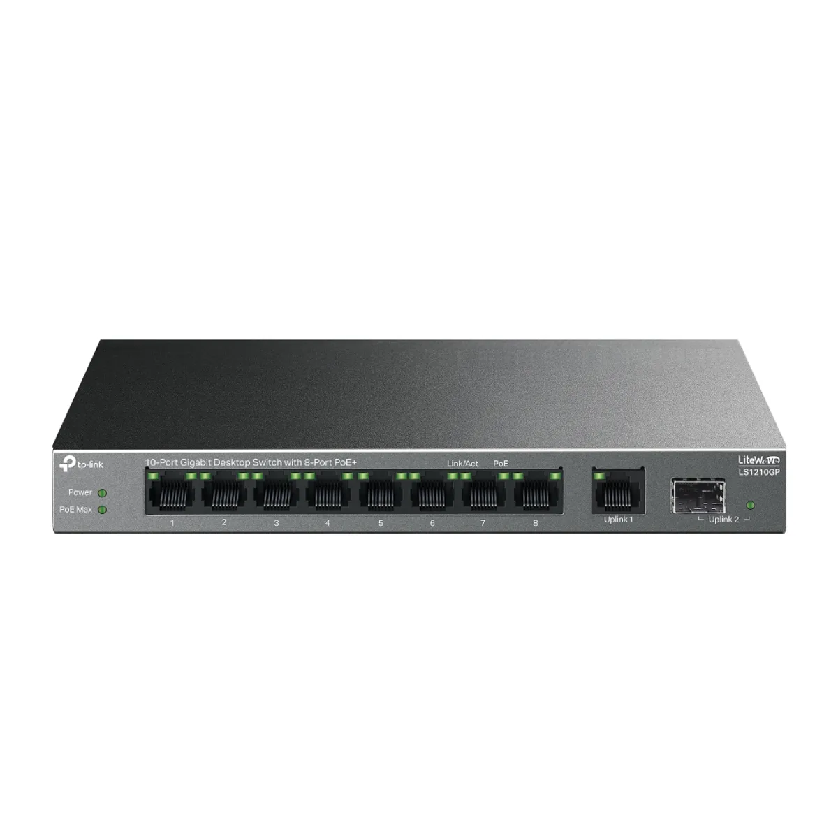 TP LINK - Switch Gigabit de sobremesa de 10 puertos con 8 puertos PoE+